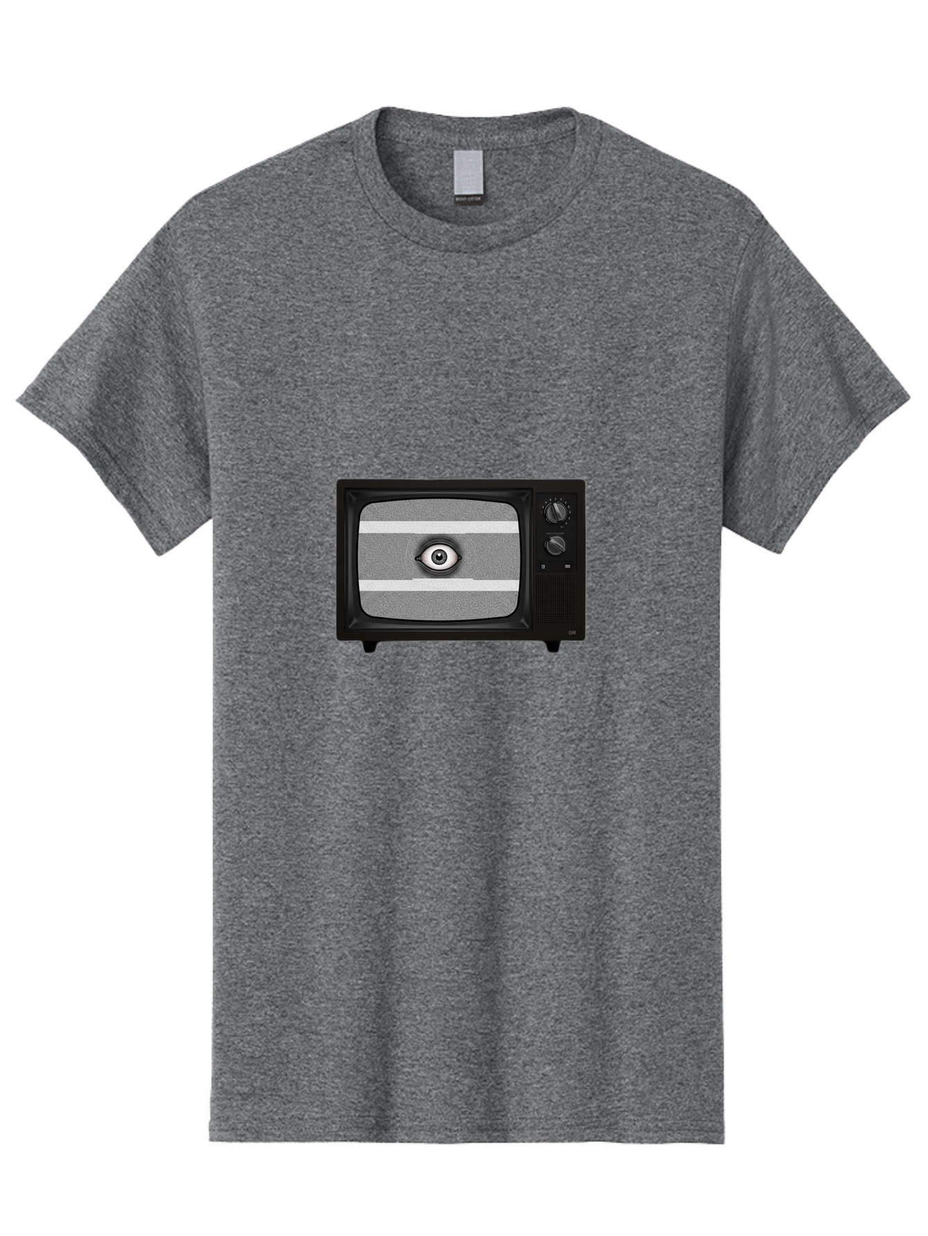 Old-Tv-With-Eye Men'S Graphic Tee, 100% Cotton, Comfortable Casual Summer Wear, Machine Washable, Vintage Camera, Old Camera, Antique Camera, Black Camera, Classic Photography, Photography Equipment, Nostalgic Device, Film Camera, Camera Art Bak996