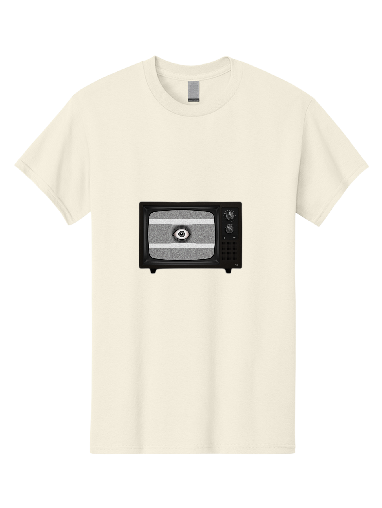Old-Tv-With-Eye Men'S Graphic Tee, 100% Cotton, Comfortable Casual Summer Wear, Machine Washable, Vintage Camera, Old Camera, Antique Camera, Black Camera, Classic Photography, Photography Equipment, Nostalgic Device, Film Camera, Camera Art Bak996