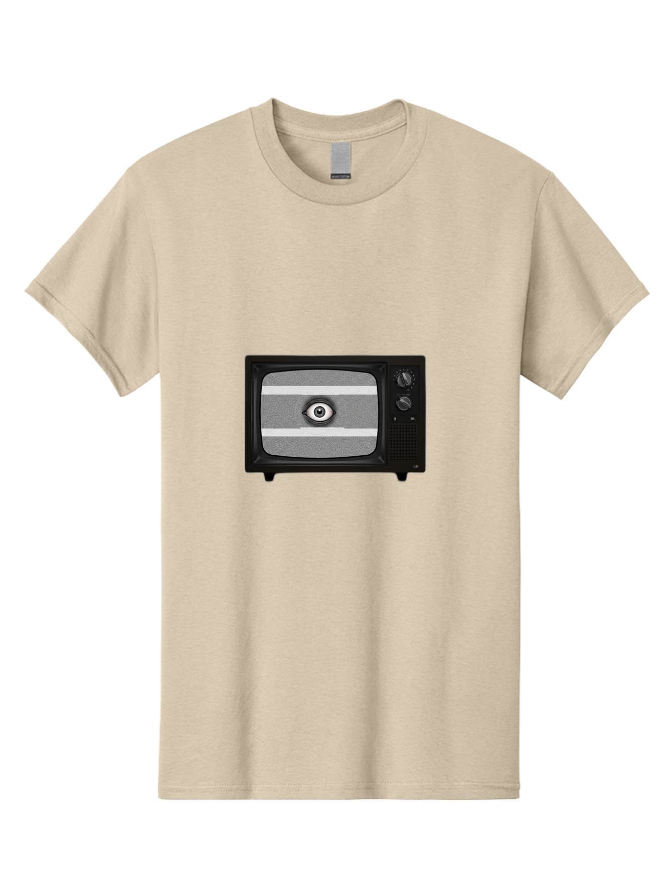 Old-Tv-With-Eye Men'S Graphic Tee, 100% Cotton, Comfortable Casual Summer Wear, Machine Washable, Vintage Camera, Old Camera, Antique Camera, Black Camera, Classic Photography, Photography Equipment, Nostalgic Device, Film Camera, Camera Art Bak996