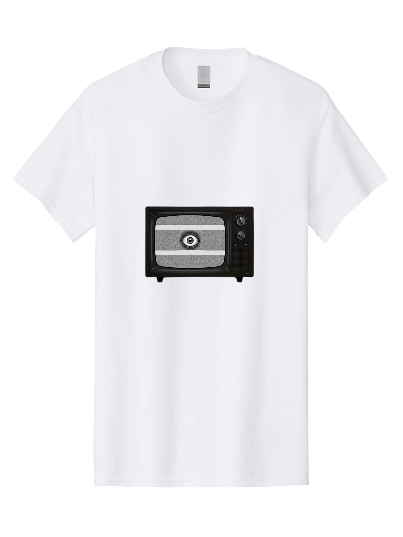 Old-Tv-With-Eye Men'S Graphic Tee, 100% Cotton, Comfortable Casual Summer Wear, Machine Washable, Vintage Camera, Old Camera, Antique Camera, Black Camera, Classic Photography, Photography Equipment, Nostalgic Device, Film Camera, Camera Art Bak996