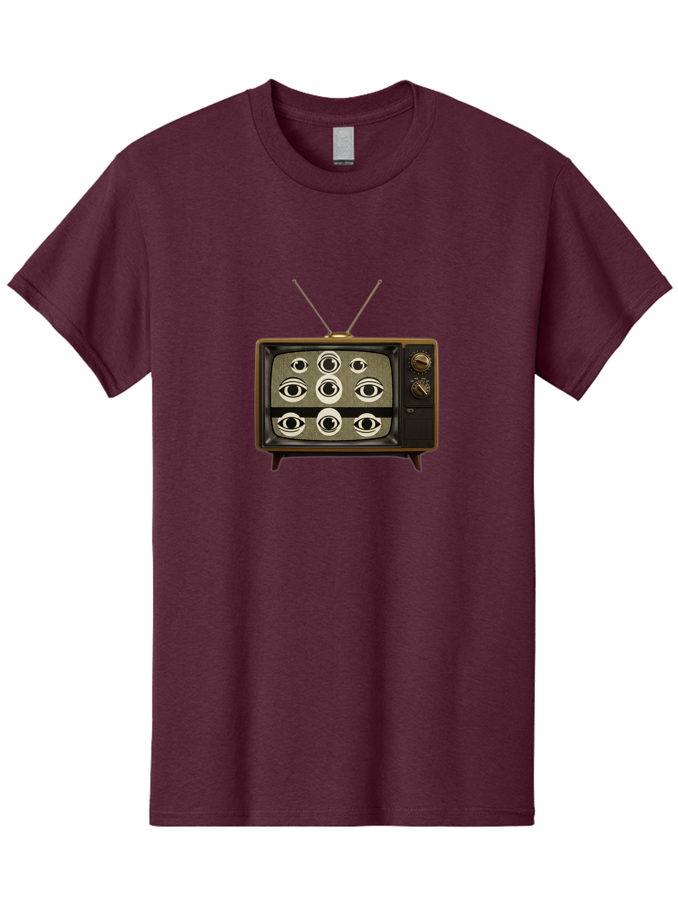 Old-Tv-With-Eyes Men'S Graphic Tee, 100% Cotton, Comfortable Casual Summer Wear, Machine Washable, Vintage Camera, Old Camera, Antique Camera, Black Camera, Classic Photography, Photography Equipment, Nostalgic Device, Film Camera, Camera Art Bak997