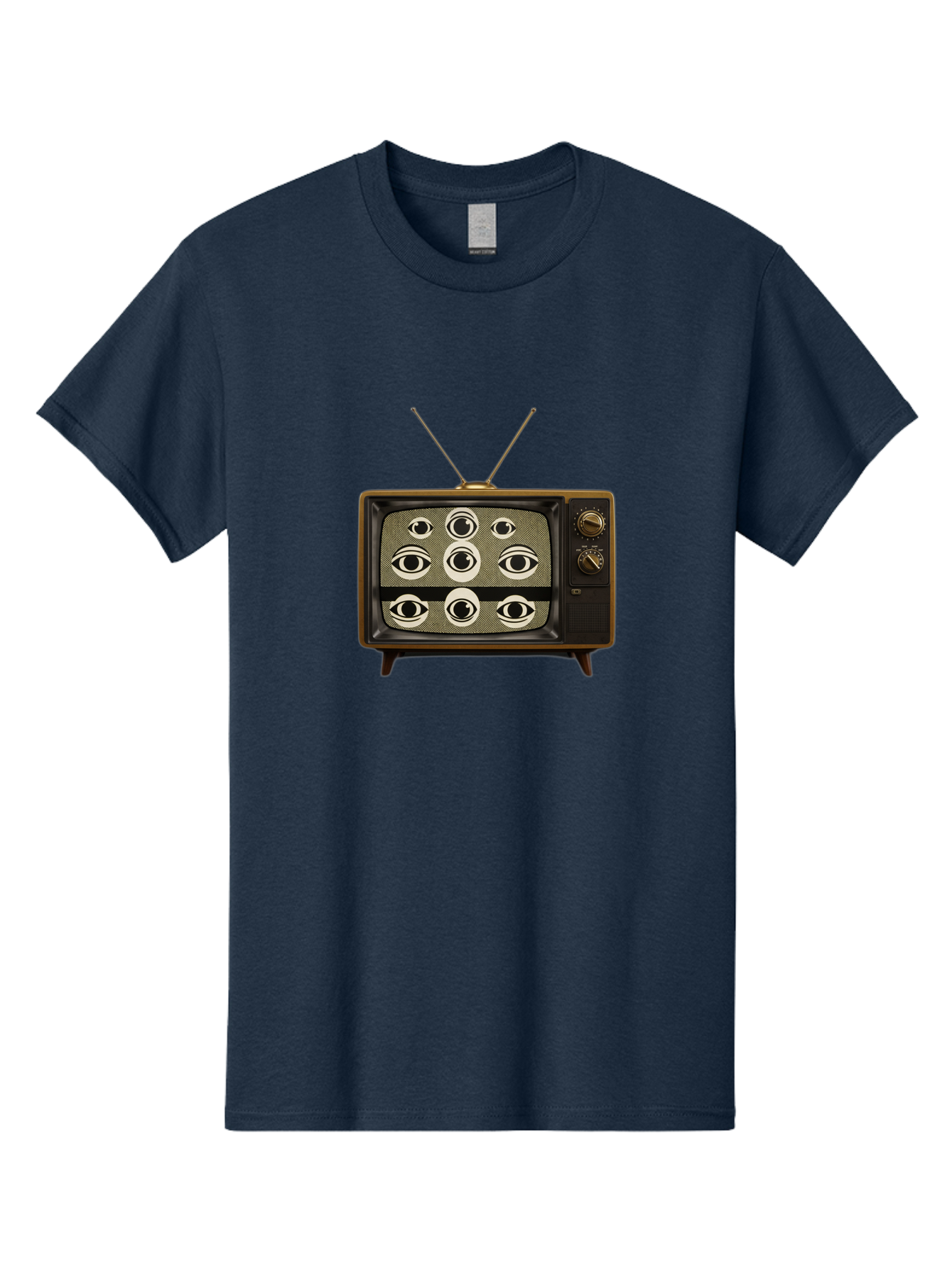 Old-Tv-With-Eyes Men'S Graphic Tee, 100% Cotton, Comfortable Casual Summer Wear, Machine Washable, Vintage Camera, Old Camera, Antique Camera, Black Camera, Classic Photography, Photography Equipment, Nostalgic Device, Film Camera, Camera Art Bak997