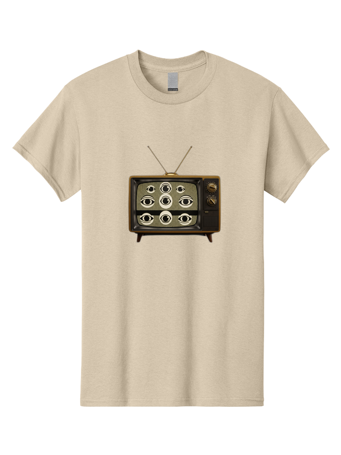 Old-Tv-With-Eyes Men'S Graphic Tee, 100% Cotton, Comfortable Casual Summer Wear, Machine Washable, Vintage Camera, Old Camera, Antique Camera, Black Camera, Classic Photography, Photography Equipment, Nostalgic Device, Film Camera, Camera Art Bak997