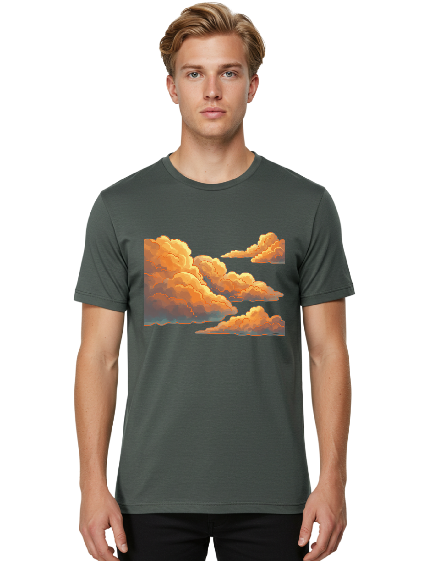 Orange-Clouds Men'S Graphic Tee, 100% Cotton, Comfortable Casual Summer Wear, Machine Washable, Vintage Camera, Old Camera, Antique Camera, Black Camera, Classic Photography, Photography Equipment, Nostalgic Device, Film Camera, Camera Art Bal002