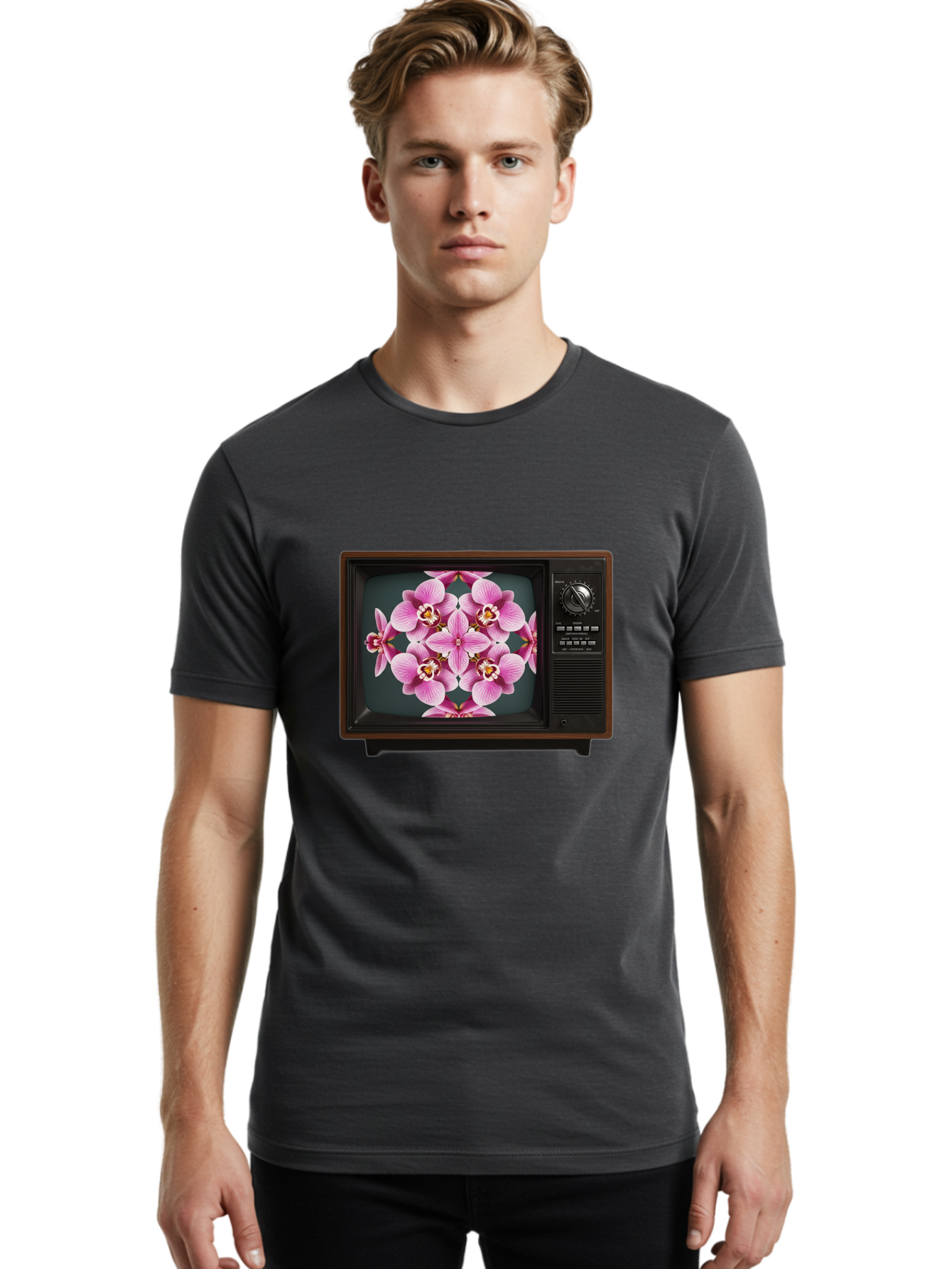 Orchids-On-Tv Men'S Graphic Tee, 100% Cotton, Comfortable Casual Summer Wear, Machine Washable, Vintage Camera, Old Camera, Antique Camera, Black Camera, Classic Photography, Photography Equipment, Nostalgic Device, Film Camera, Camera Art Bal007