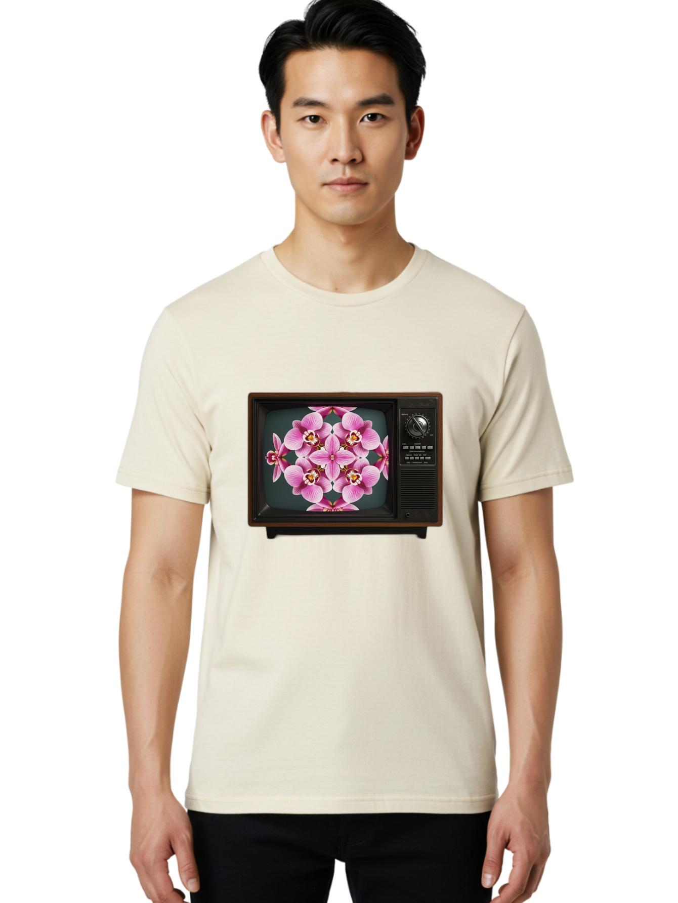 Orchids-On-Tv Men'S Graphic Tee, 100% Cotton, Comfortable Casual Summer Wear, Machine Washable, Vintage Camera, Old Camera, Antique Camera, Black Camera, Classic Photography, Photography Equipment, Nostalgic Device, Film Camera, Camera Art Bal007