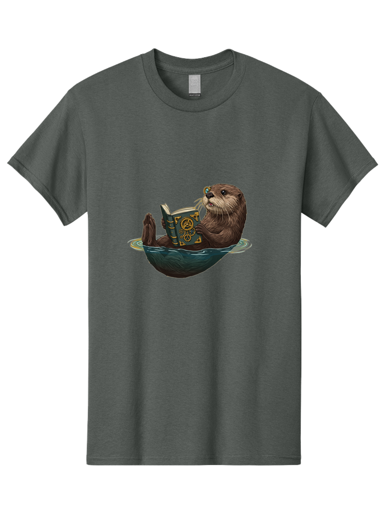 Otter-Reading-Book-1 Men'S Graphic Tee, 100% Cotton, Comfortable Casual Summer Wear, Machine Washable, Vintage Camera, Old Camera, Antique Camera, Black Camera, Classic Photography, Photography Equipment, Nostalgic Device, Film Camera, Bal011