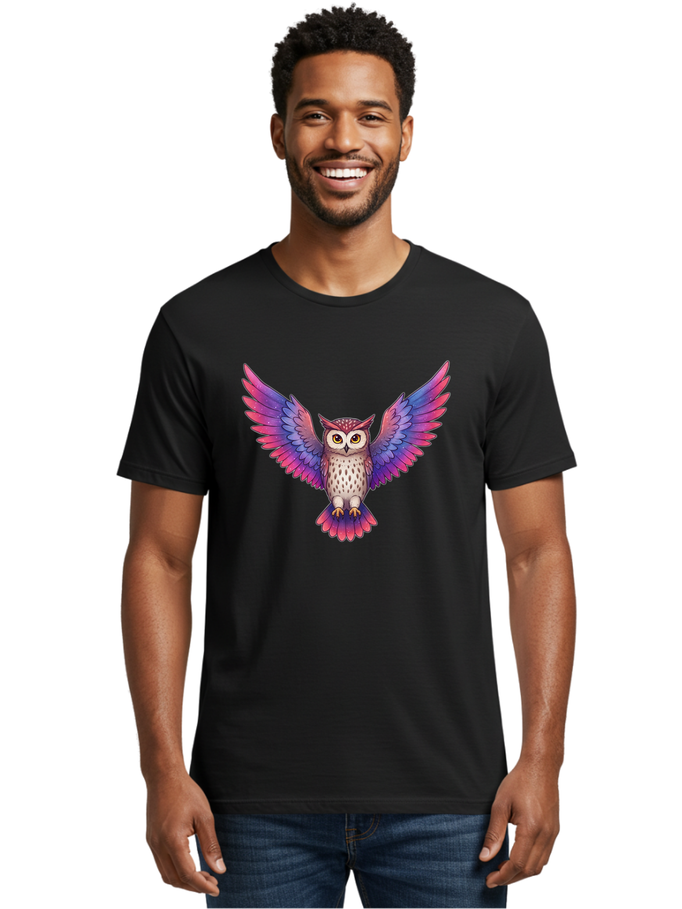 Owl-In-Flight Men'S Graphic Tee, 100% Cotton, Comfortable Casual Summer Wear, Machine Washable, Vintage Camera, Old Camera, Antique Camera, Black Camera, Classic Photography, Photography Equipment, Nostalgic Device, Film Camera, Camera Art Bal020