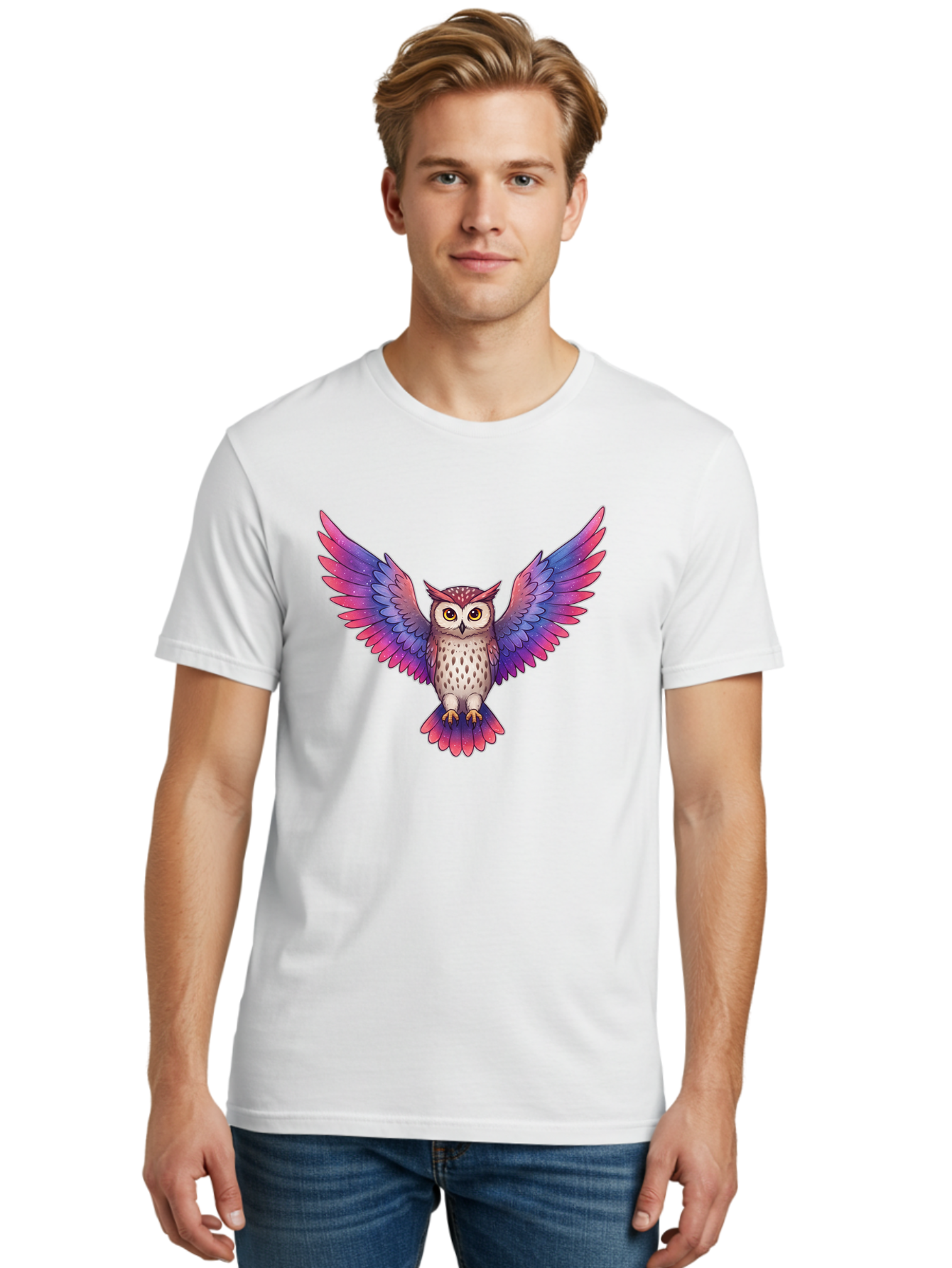 Owl-In-Flight Men'S Graphic Tee, 100% Cotton, Comfortable Casual Summer Wear, Machine Washable, Vintage Camera, Old Camera, Antique Camera, Black Camera, Classic Photography, Photography Equipment, Nostalgic Device, Film Camera, Camera Art Bal020