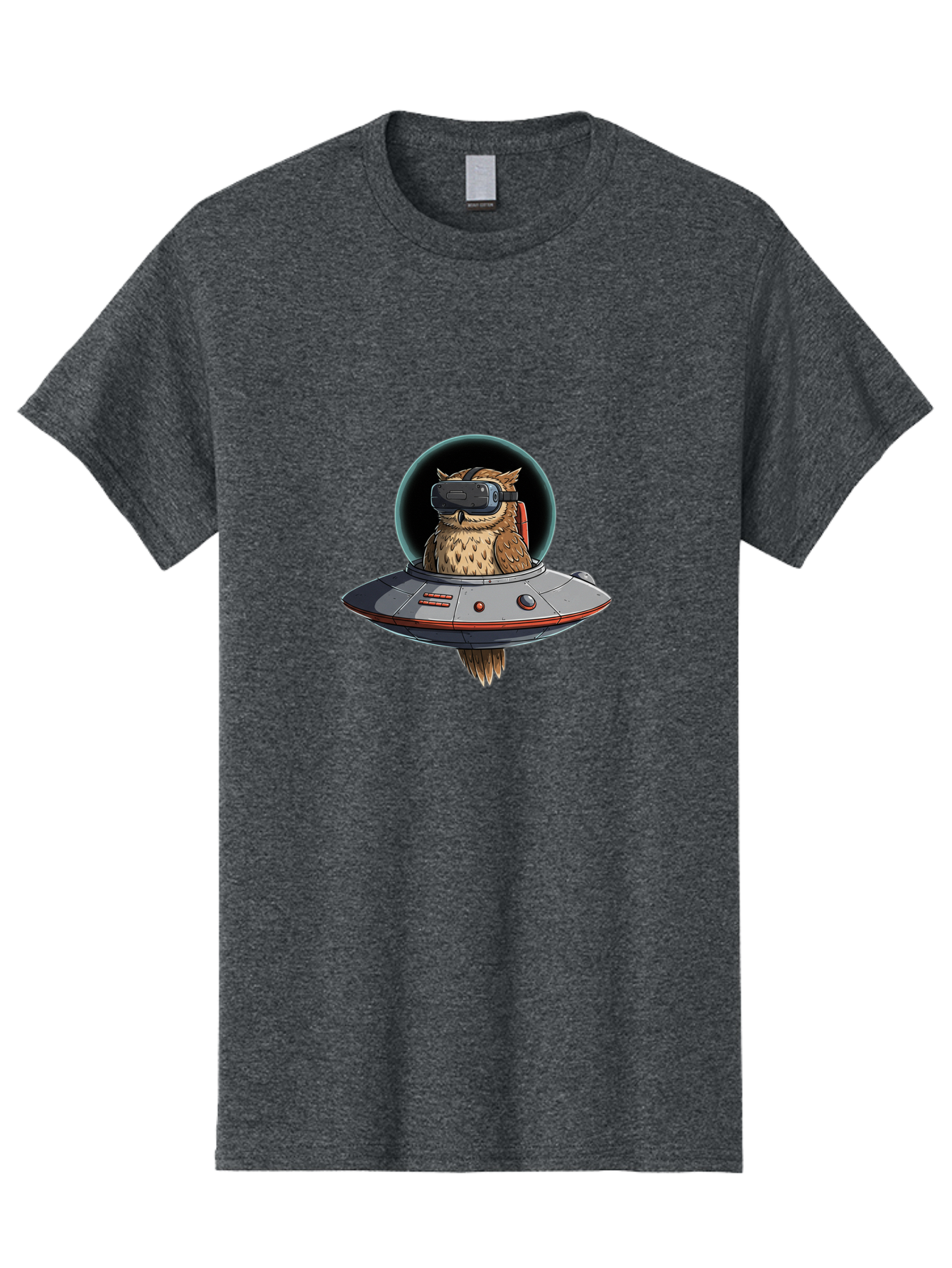 Owl-In-Vr-Headset Men'S Graphic Tee, 100% Cotton, Comfortable Casual Summer Wear, Machine Washable, Vintage Camera, Old Camera, Antique Camera, Black Camera, Classic Photography, Photography Equipment, Nostalgic Device, Film Camera, Camera Art Bal022