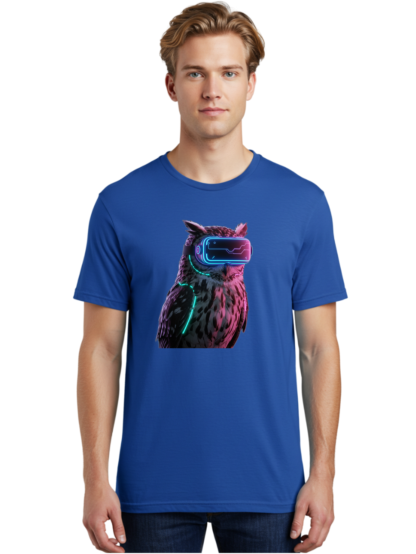 Owl-Vr-Headset-1 Men'S Graphic Tee, 100% Cotton, Comfortable Casual Summer Wear, Machine Washable, Vintage Camera, Old Camera, Antique Camera, Black Camera, Classic Photography, Photography Equipment, Nostalgic Device, Film Camera, Camera Art Bal023