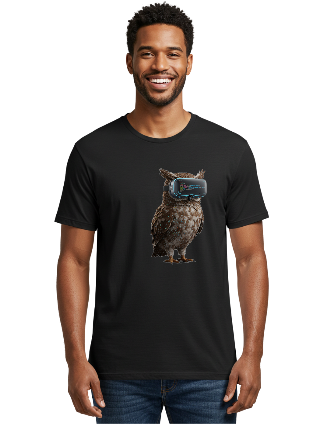 Owl-Vr-Headset Men'S Graphic Tee, 100% Cotton, Comfortable Casual Summer Wear, Machine Washable, Vintage Camera, Old Camera, Antique Camera, Black Camera, Classic Photography, Photography Equipment, Nostalgic Device, Film Camera, Camera Art Bal024