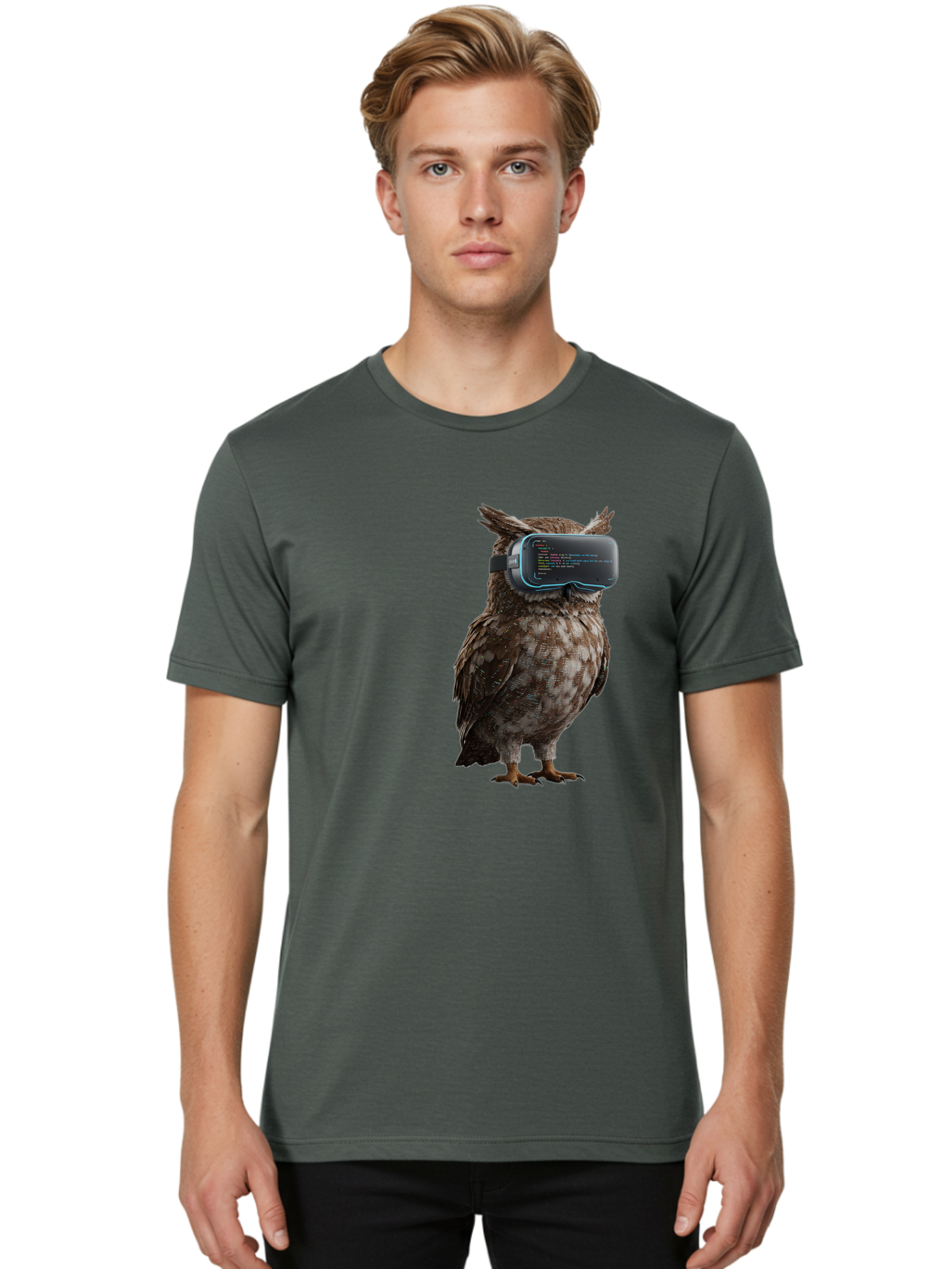 Owl-Vr-Headset Men'S Graphic Tee, 100% Cotton, Comfortable Casual Summer Wear, Machine Washable, Vintage Camera, Old Camera, Antique Camera, Black Camera, Classic Photography, Photography Equipment, Nostalgic Device, Film Camera, Camera Art Bal024