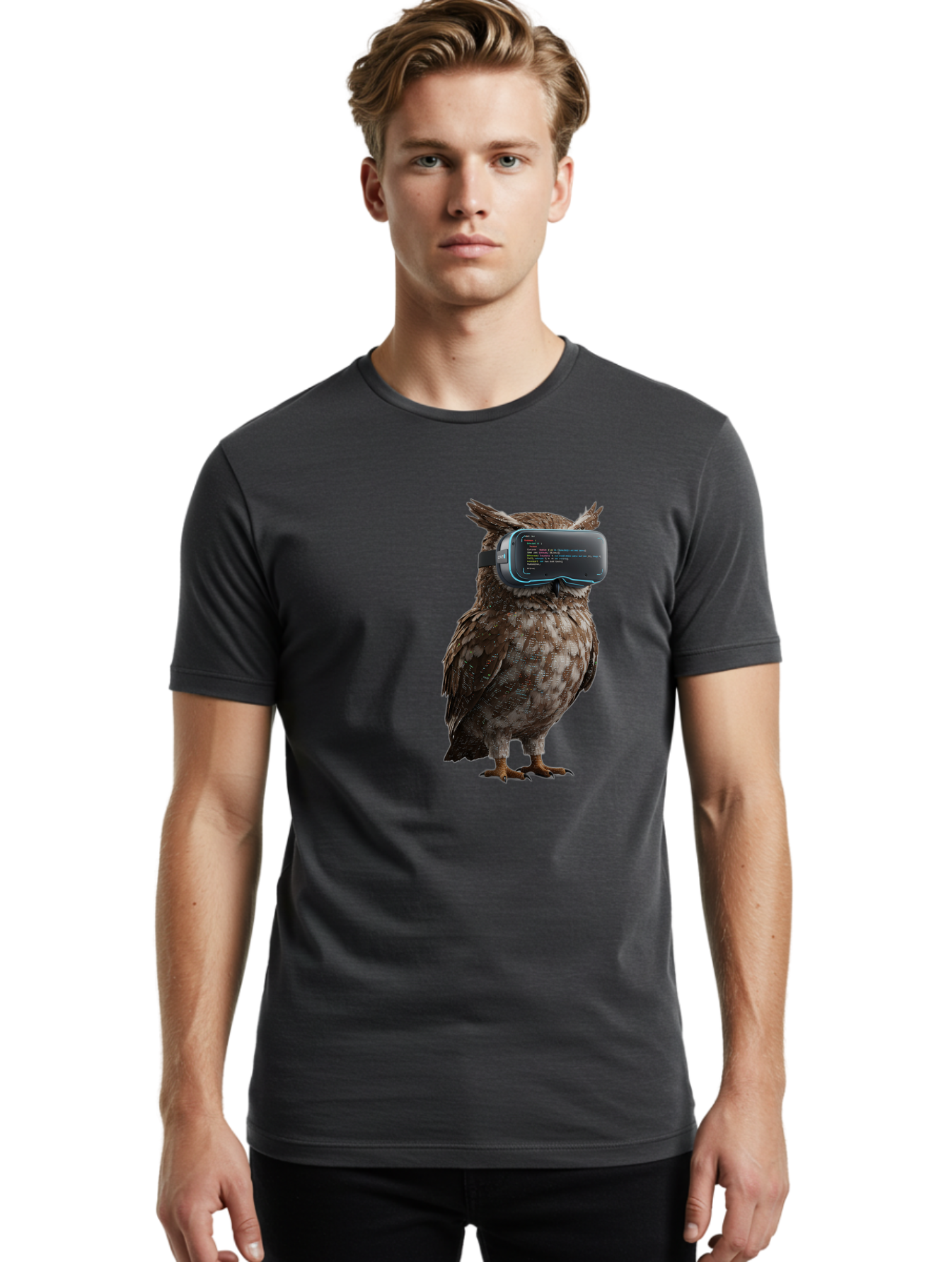Owl-Vr-Headset Men'S Graphic Tee, 100% Cotton, Comfortable Casual Summer Wear, Machine Washable, Vintage Camera, Old Camera, Antique Camera, Black Camera, Classic Photography, Photography Equipment, Nostalgic Device, Film Camera, Camera Art Bal024
