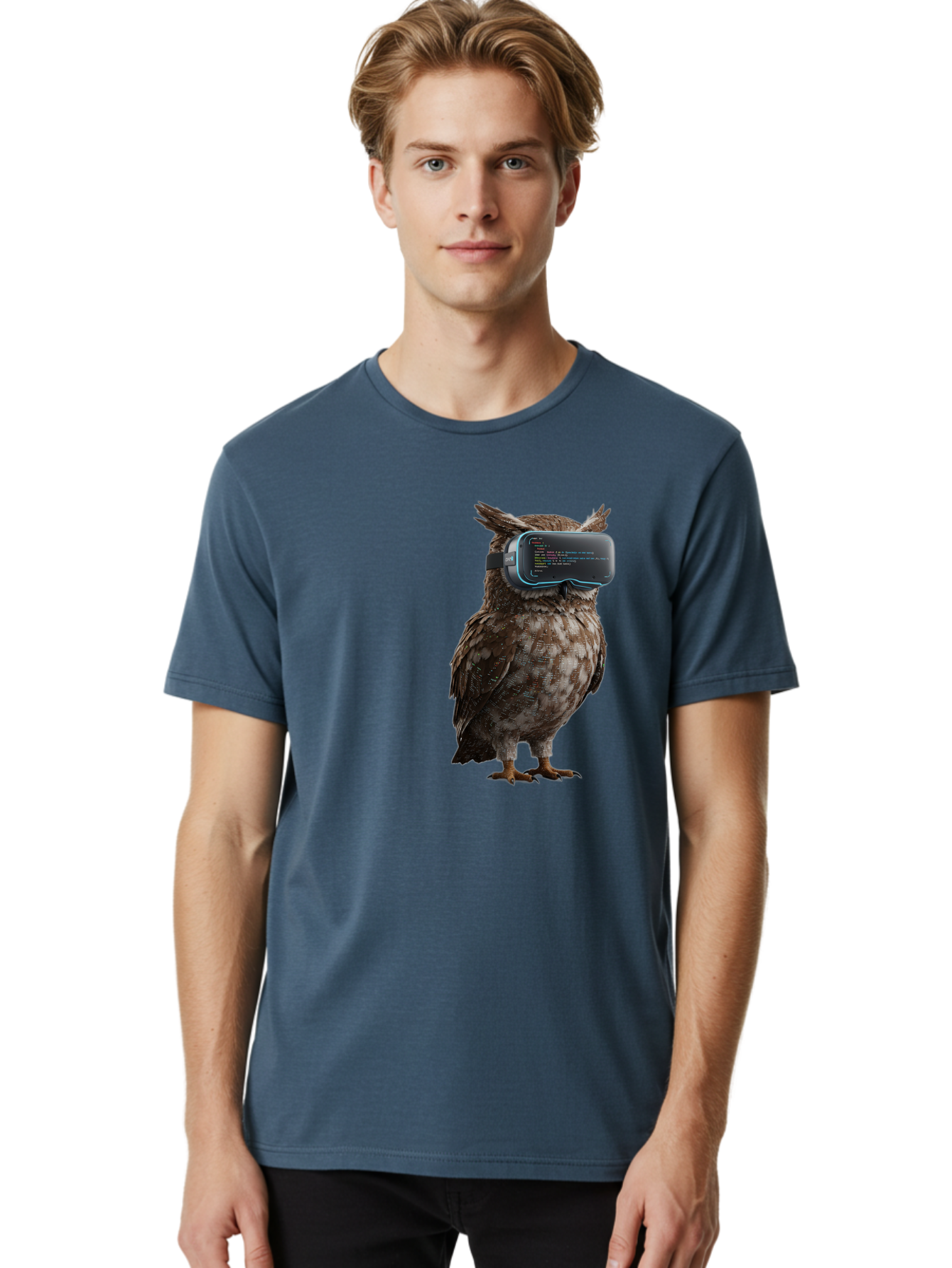 Owl-Vr-Headset Men'S Graphic Tee, 100% Cotton, Comfortable Casual Summer Wear, Machine Washable, Vintage Camera, Old Camera, Antique Camera, Black Camera, Classic Photography, Photography Equipment, Nostalgic Device, Film Camera, Camera Art Bal024