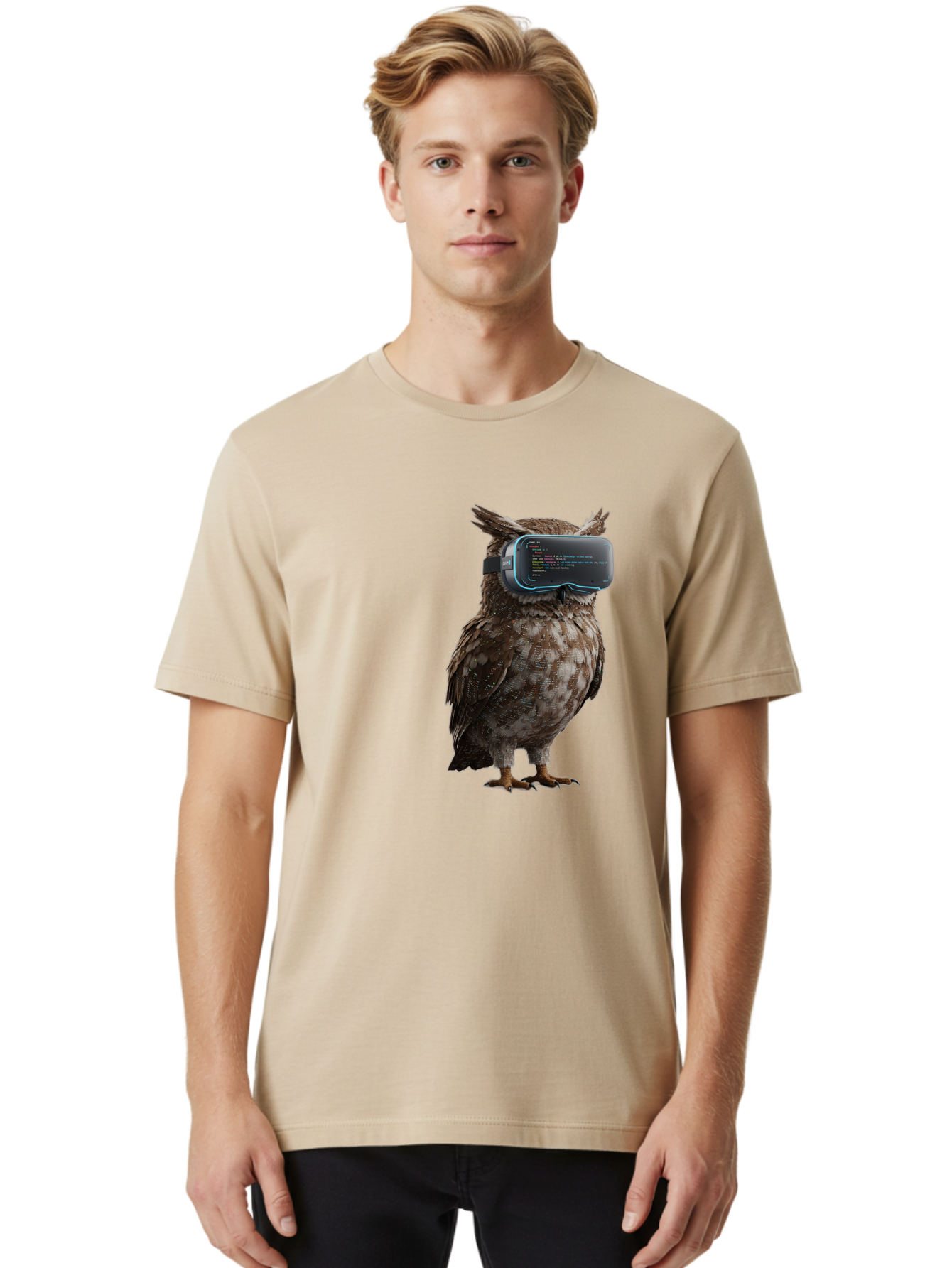 Owl-Vr-Headset Men'S Graphic Tee, 100% Cotton, Comfortable Casual Summer Wear, Machine Washable, Vintage Camera, Old Camera, Antique Camera, Black Camera, Classic Photography, Photography Equipment, Nostalgic Device, Film Camera, Camera Art Bal024