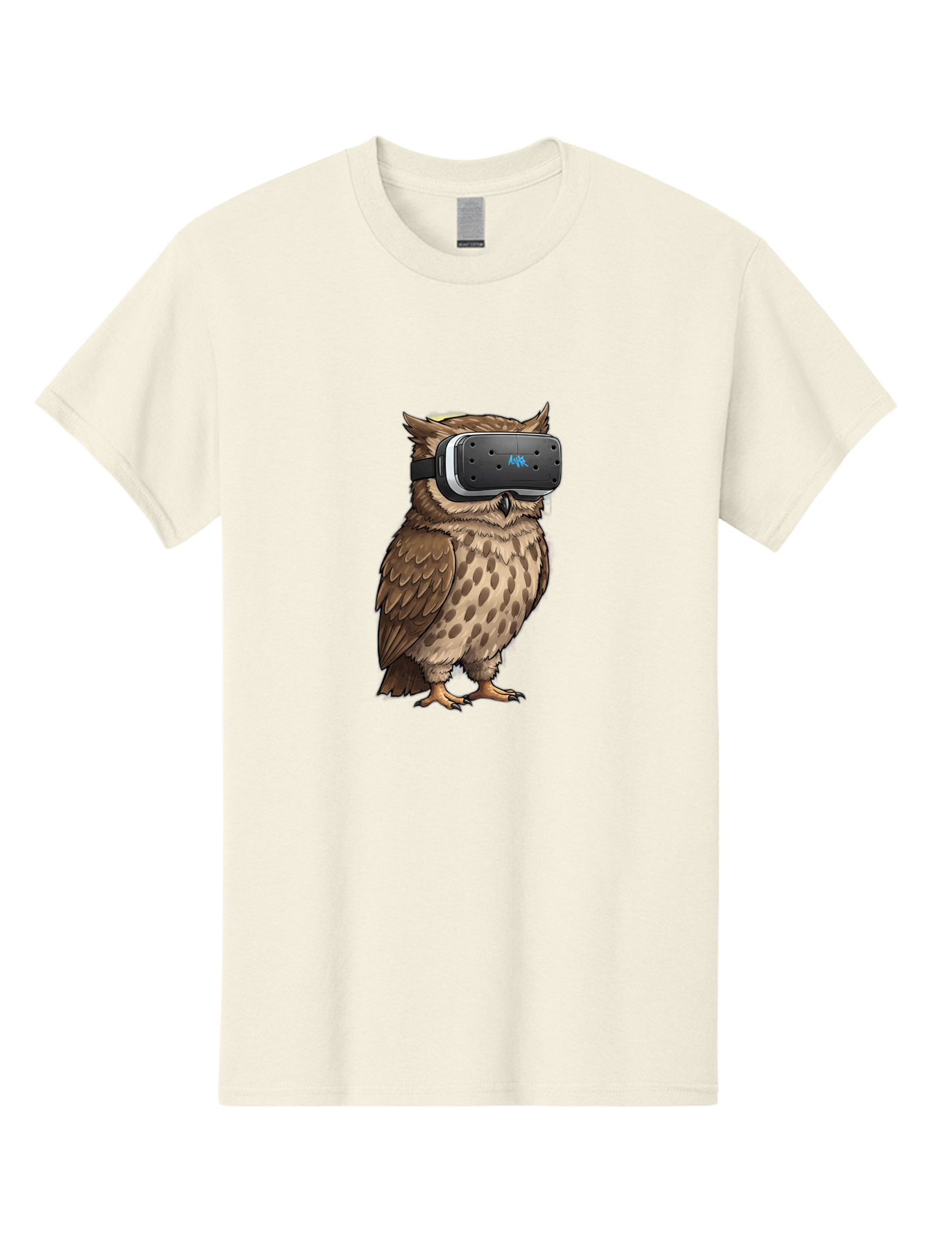 Owl-Wearing-Meta-Quest-3-Vr-Headset Men'S Graphic Tee, 100% Cotton, Comfortable Casual Summer Wear, Machine Washable, Vintage Camera, Old Camera, Antique Camera, Black Camera, Classic Photography, Photography Equipment, Nostalgic Device, Bal025