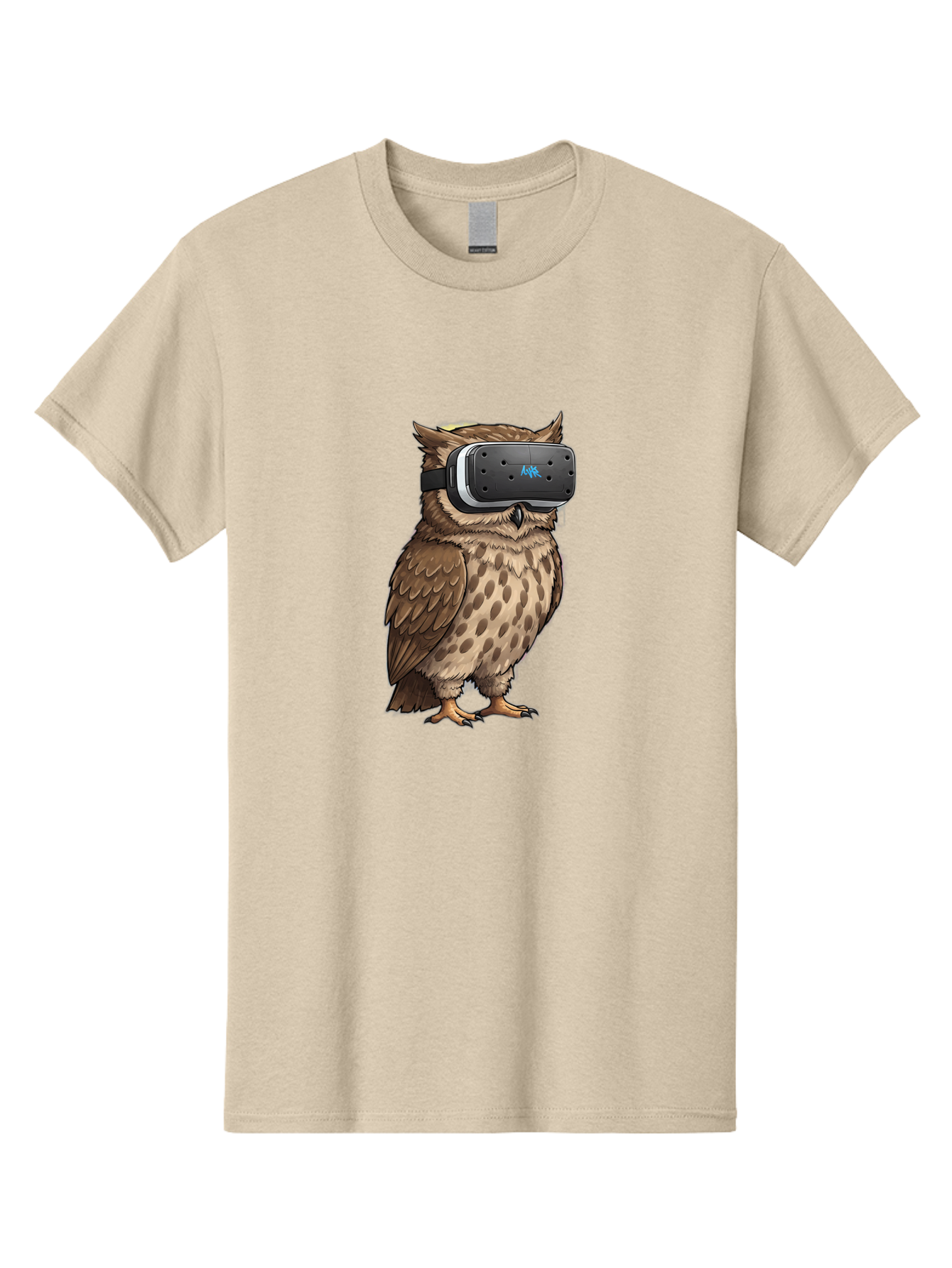 Owl-Wearing-Meta-Quest-3-Vr-Headset Men'S Graphic Tee, 100% Cotton, Comfortable Casual Summer Wear, Machine Washable, Vintage Camera, Old Camera, Antique Camera, Black Camera, Classic Photography, Photography Equipment, Nostalgic Device, Bal025