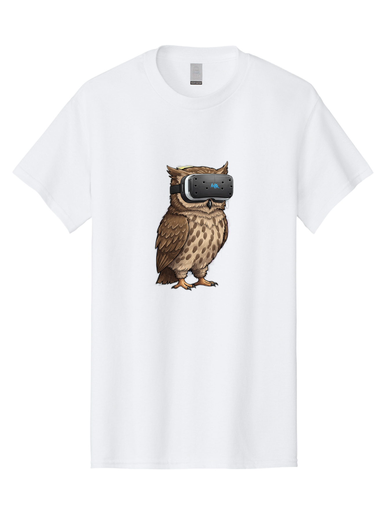 Owl-Wearing-Meta-Quest-3-Vr-Headset Men'S Graphic Tee, 100% Cotton, Comfortable Casual Summer Wear, Machine Washable, Vintage Camera, Old Camera, Antique Camera, Black Camera, Classic Photography, Photography Equipment, Nostalgic Device, Bal025