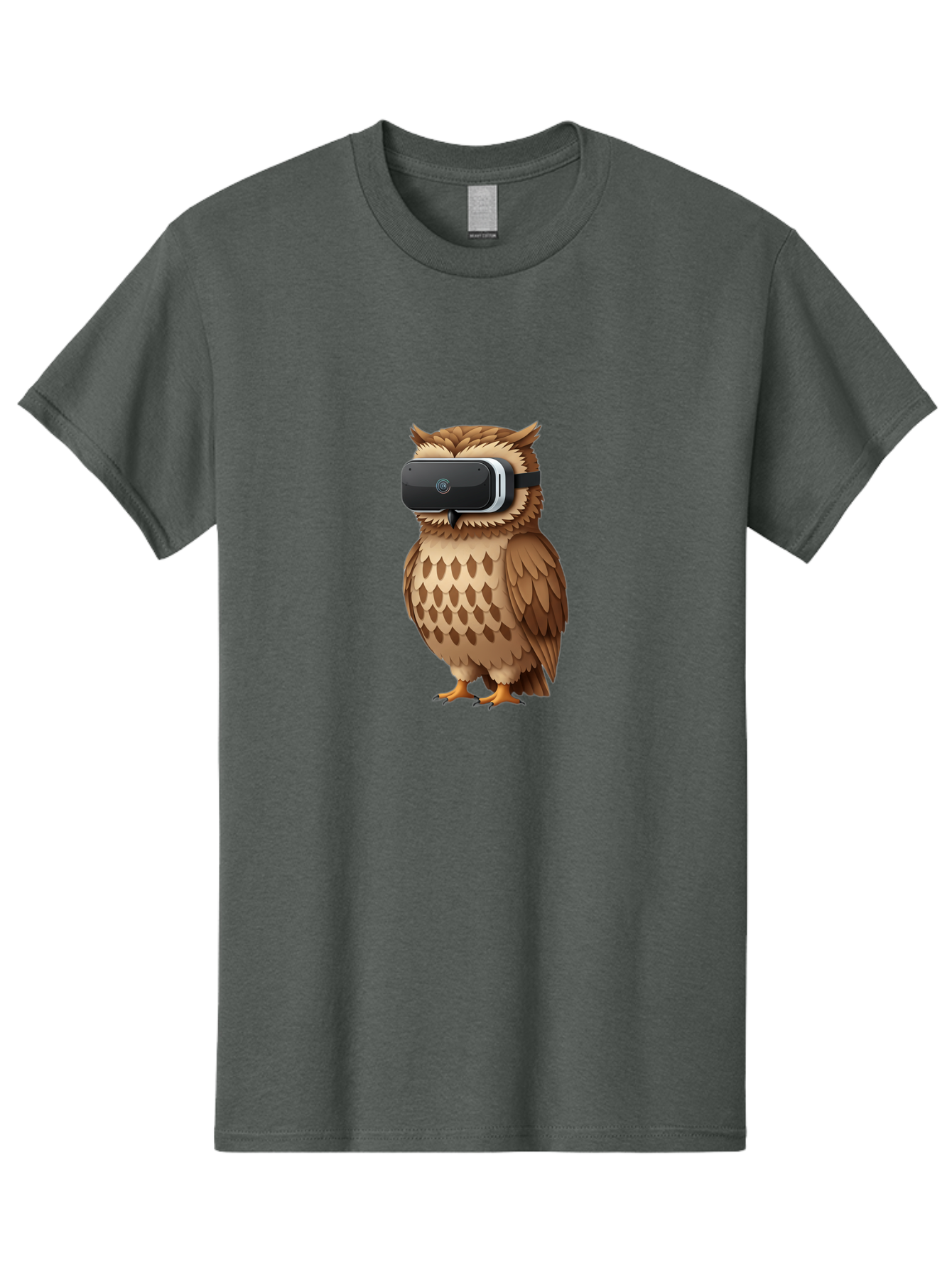Owl-Wearing-Vr-Headset-1 Men'S Graphic Tee, 100% Cotton, Comfortable Casual Summer Wear, Machine Washable, Vintage Camera, Old Camera, Antique Camera, Black Camera, Classic Photography, Photography Equipment, Nostalgic Device, Film Camera, Bal026