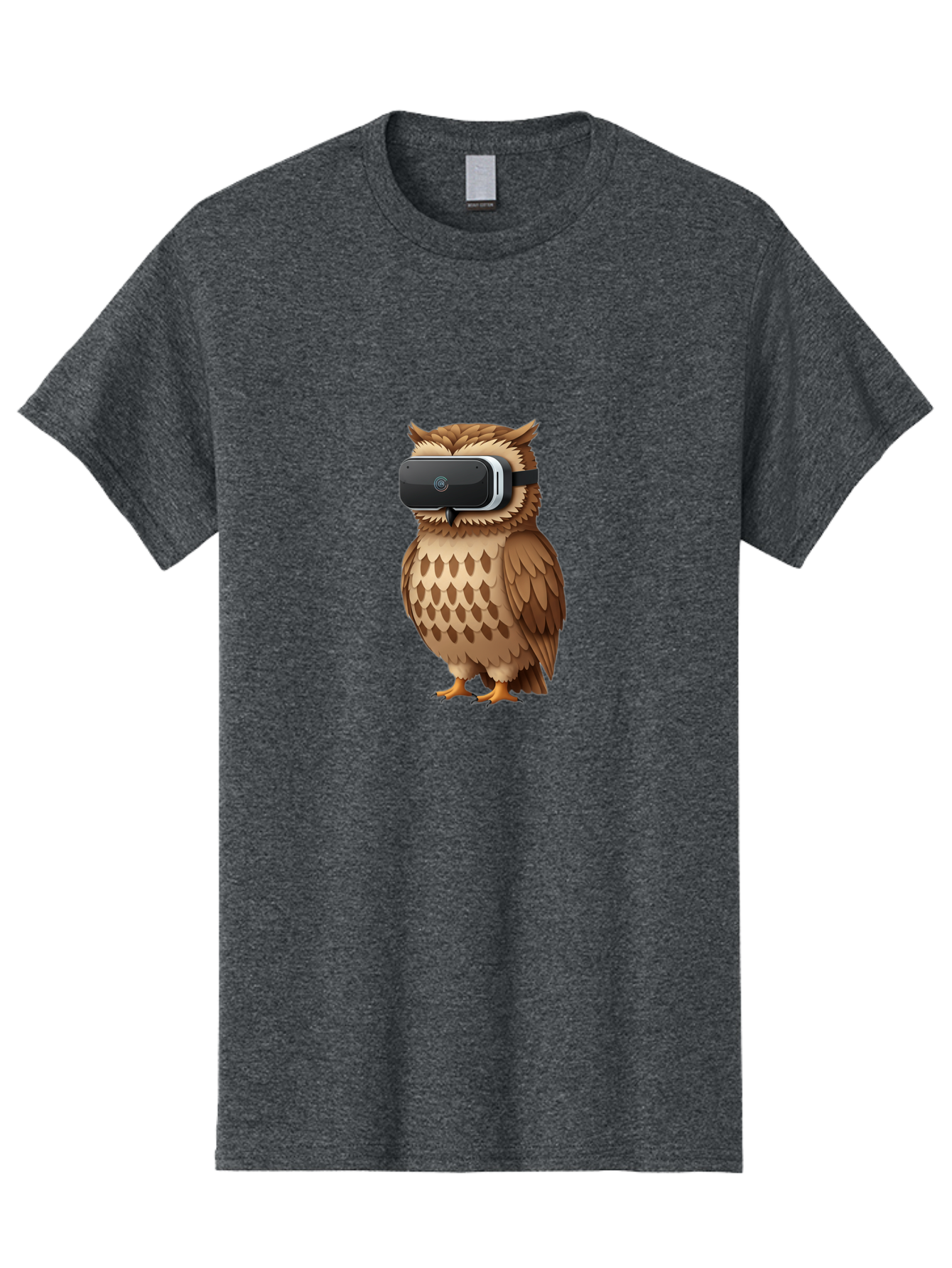 Owl-Wearing-Vr-Headset-1 Men'S Graphic Tee, 100% Cotton, Comfortable Casual Summer Wear, Machine Washable, Vintage Camera, Old Camera, Antique Camera, Black Camera, Classic Photography, Photography Equipment, Nostalgic Device, Film Camera, Bal026