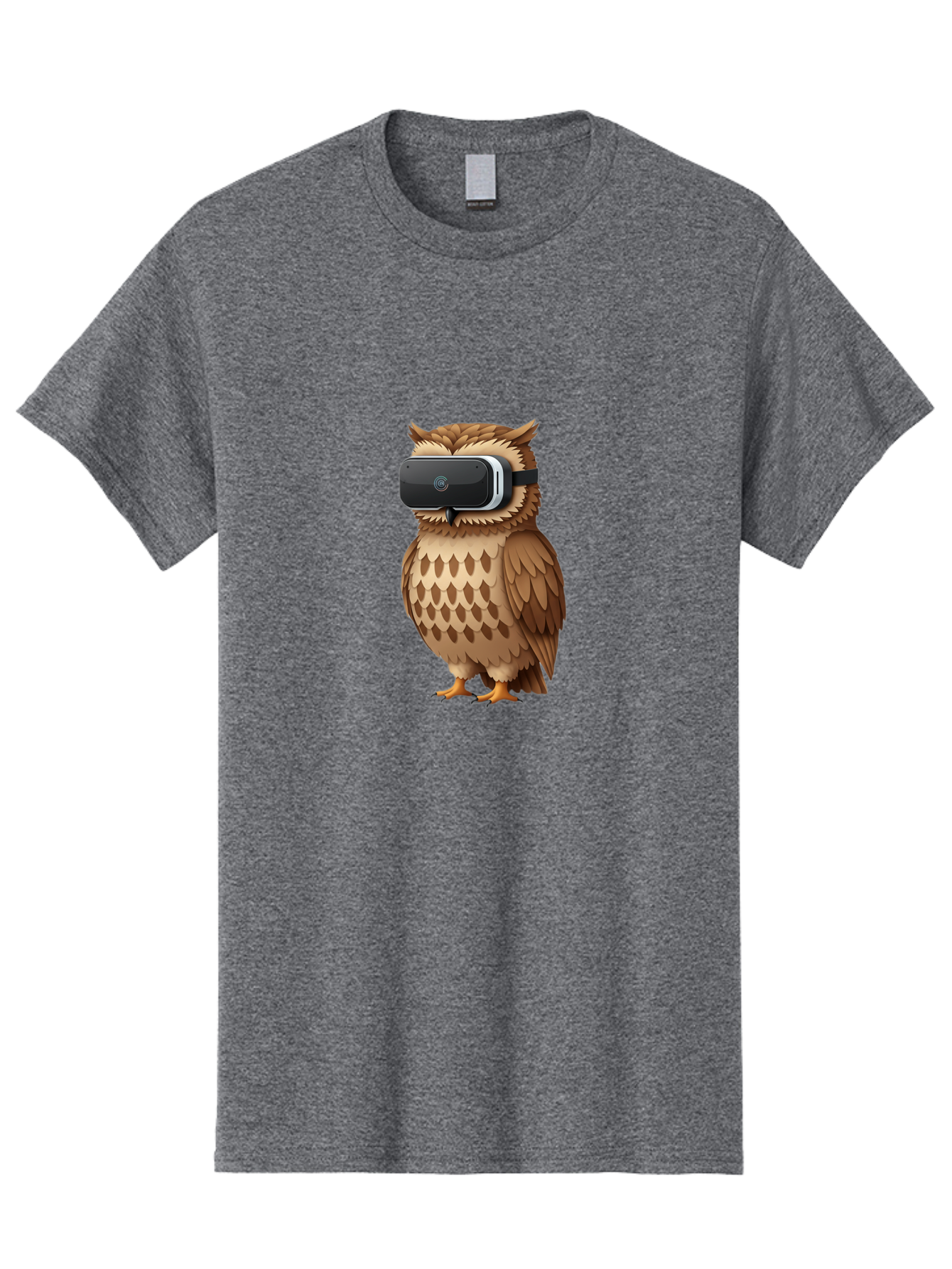 Owl-Wearing-Vr-Headset-1 Men'S Graphic Tee, 100% Cotton, Comfortable Casual Summer Wear, Machine Washable, Vintage Camera, Old Camera, Antique Camera, Black Camera, Classic Photography, Photography Equipment, Nostalgic Device, Film Camera, Bal026