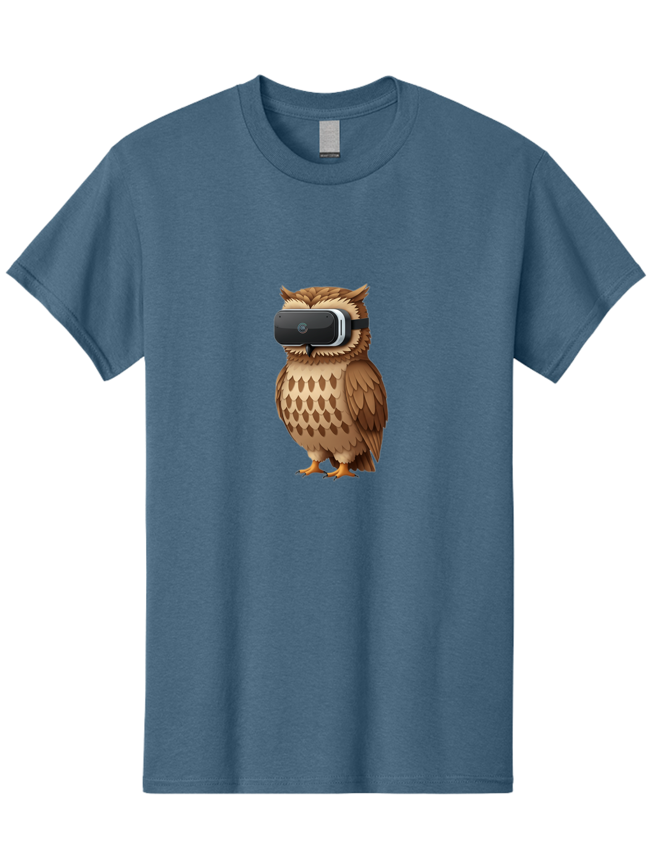 Owl-Wearing-Vr-Headset-1 Men'S Graphic Tee, 100% Cotton, Comfortable Casual Summer Wear, Machine Washable, Vintage Camera, Old Camera, Antique Camera, Black Camera, Classic Photography, Photography Equipment, Nostalgic Device, Film Camera, Bal026