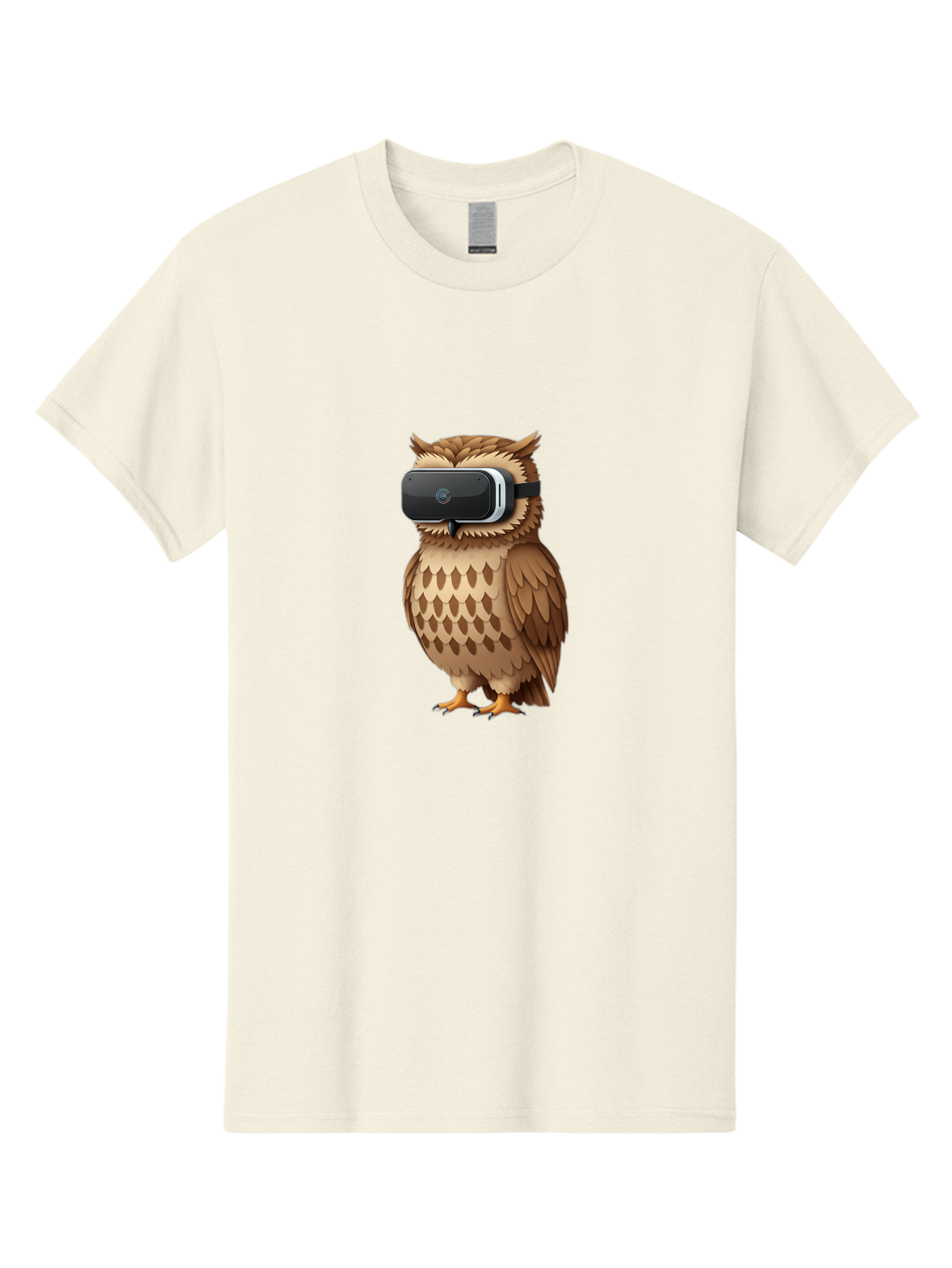 Owl-Wearing-Vr-Headset-1 Men'S Graphic Tee, 100% Cotton, Comfortable Casual Summer Wear, Machine Washable, Vintage Camera, Old Camera, Antique Camera, Black Camera, Classic Photography, Photography Equipment, Nostalgic Device, Film Camera, Bal026