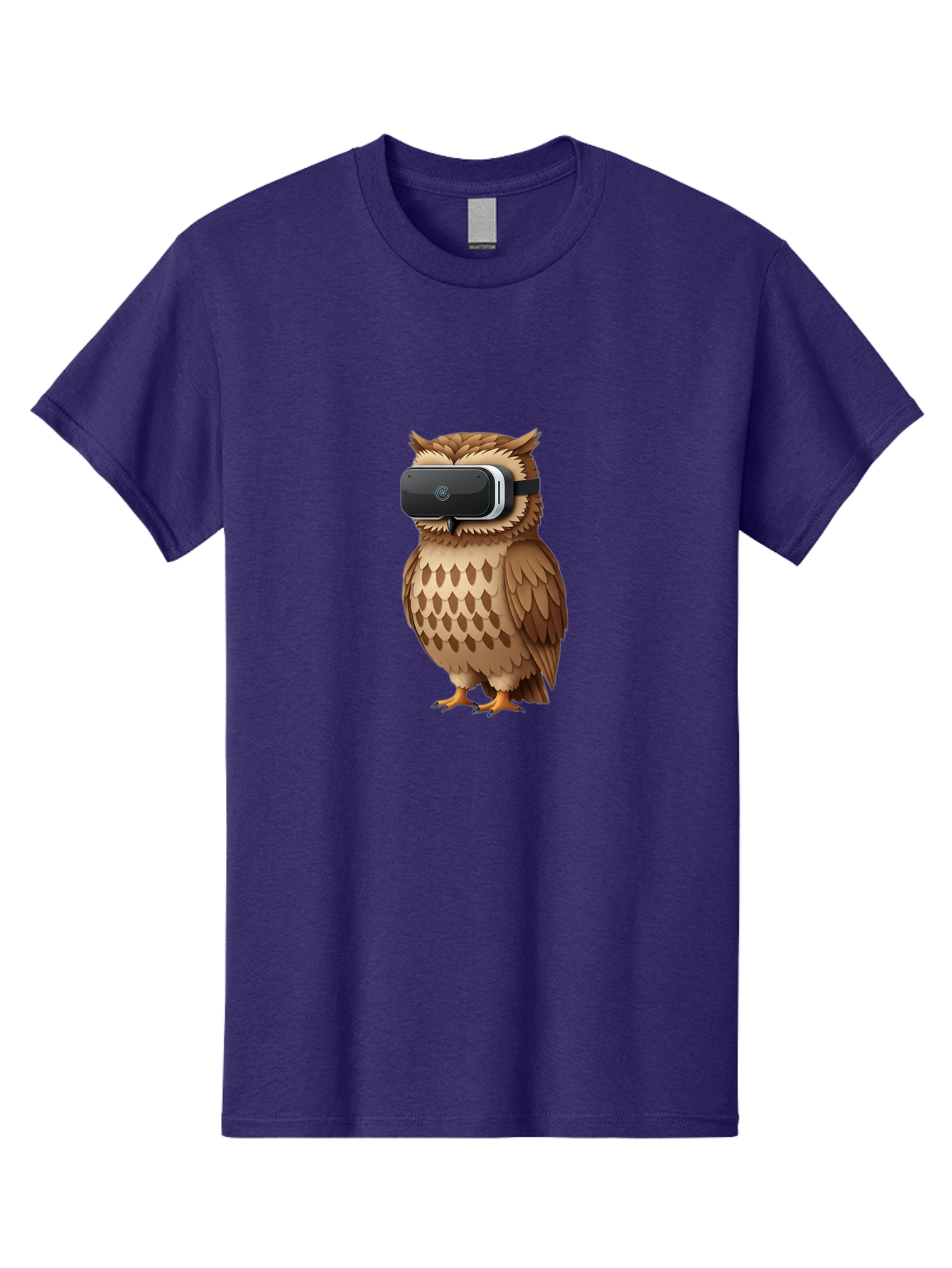 Owl-Wearing-Vr-Headset-1 Men'S Graphic Tee, 100% Cotton, Comfortable Casual Summer Wear, Machine Washable, Vintage Camera, Old Camera, Antique Camera, Black Camera, Classic Photography, Photography Equipment, Nostalgic Device, Film Camera, Bal026