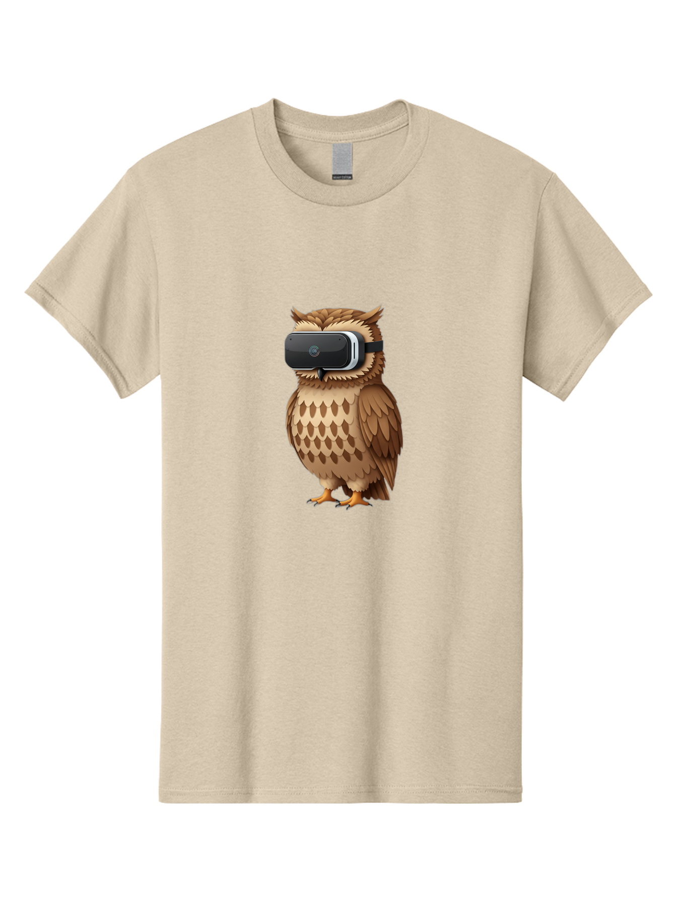 Owl-Wearing-Vr-Headset-1 Men'S Graphic Tee, 100% Cotton, Comfortable Casual Summer Wear, Machine Washable, Vintage Camera, Old Camera, Antique Camera, Black Camera, Classic Photography, Photography Equipment, Nostalgic Device, Film Camera, Bal026