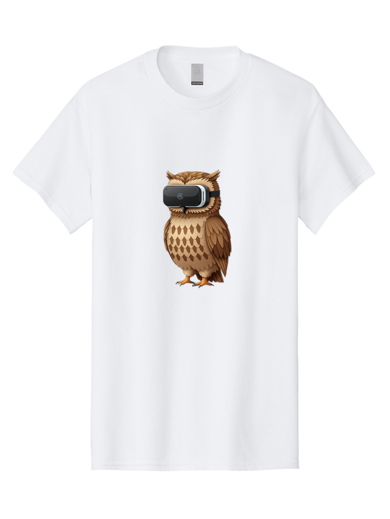 Owl-Wearing-Vr-Headset-1 Men'S Graphic Tee, 100% Cotton, Comfortable Casual Summer Wear, Machine Washable, Vintage Camera, Old Camera, Antique Camera, Black Camera, Classic Photography, Photography Equipment, Nostalgic Device, Film Camera, Bal026