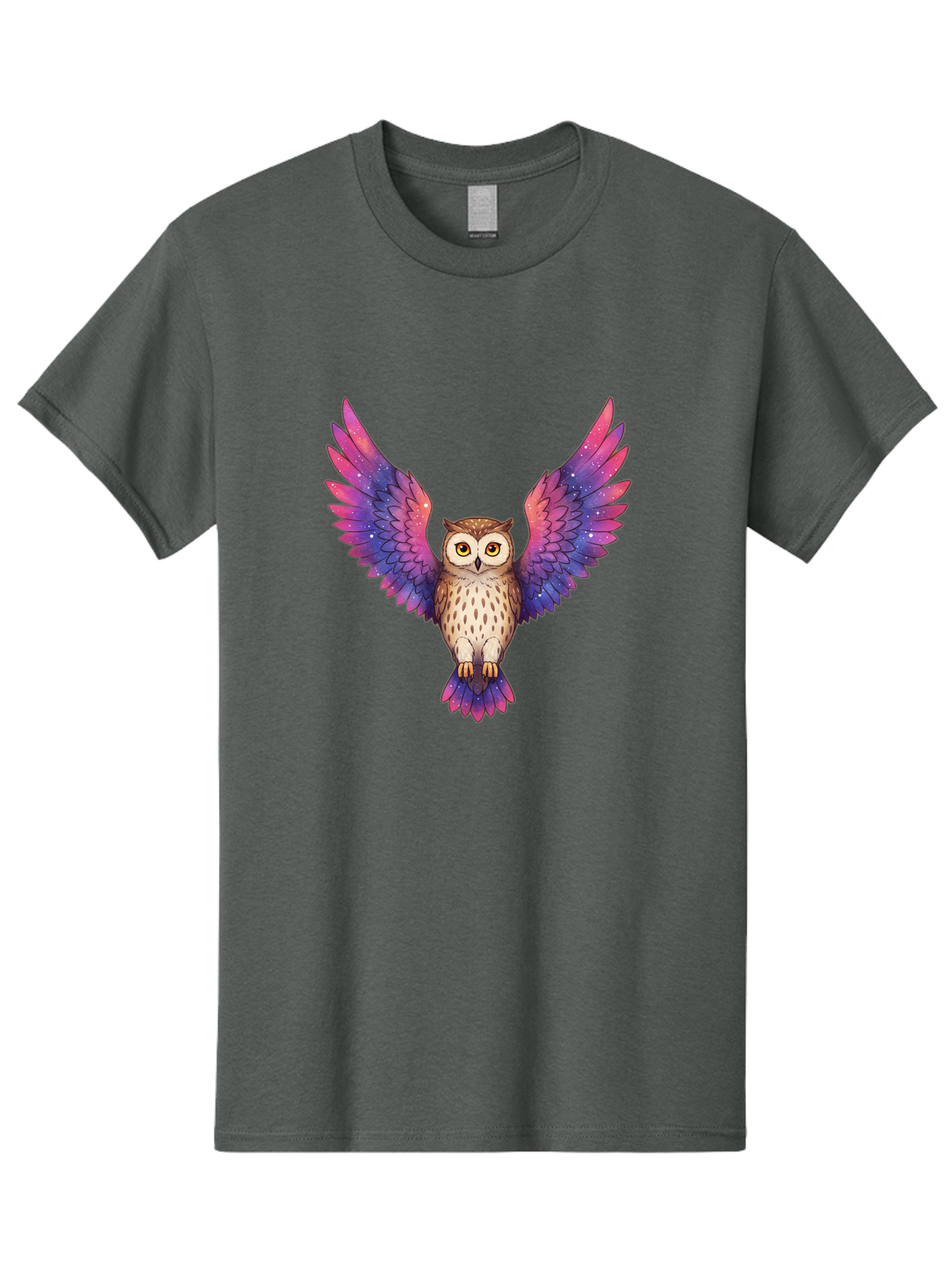 Owl-With-Galaxy-Wings-1 Men'S Graphic Tee, 100% Cotton, Comfortable Casual Summer Wear, Machine Washable, Vintage Camera, Old Camera, Antique Camera, Black Camera, Classic Photography, Photography Equipment, Nostalgic Device, Film Camera, Bal030