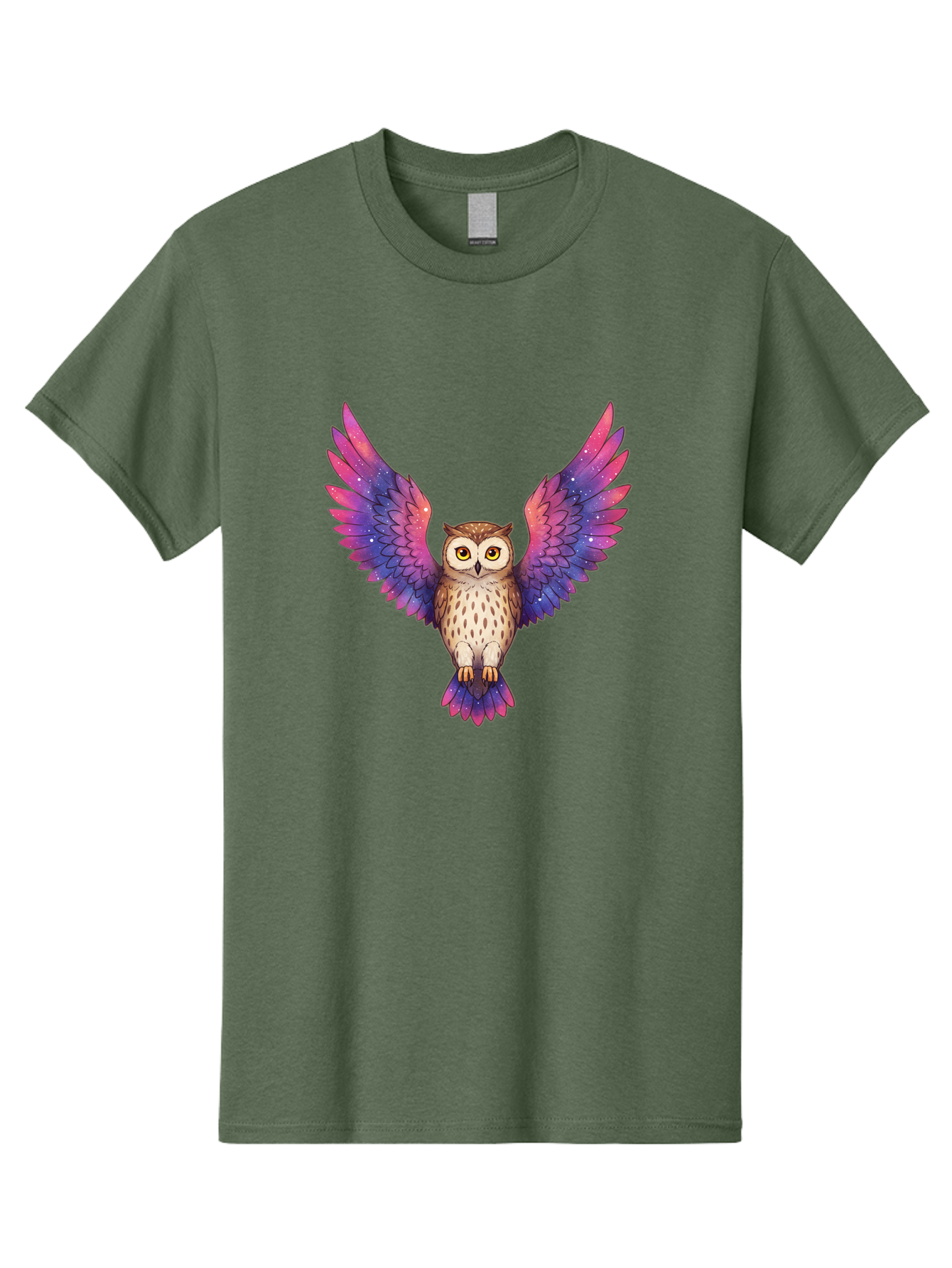 Owl-With-Galaxy-Wings-1 Men'S Graphic Tee, 100% Cotton, Comfortable Casual Summer Wear, Machine Washable, Vintage Camera, Old Camera, Antique Camera, Black Camera, Classic Photography, Photography Equipment, Nostalgic Device, Film Camera, Bal030