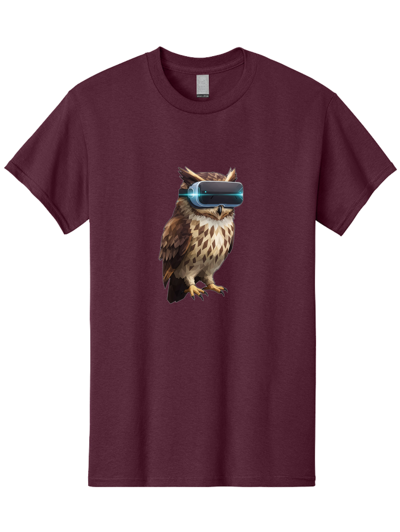 Owl-With-Vr-Headset-1 Men'S Graphic Tee, 100% Cotton, Comfortable Casual Summer Wear, Machine Washable, Vintage Camera, Old Camera, Antique Camera, Black Camera, Classic Photography, Photography Equipment, Nostalgic Device, Film Camera, Bal032