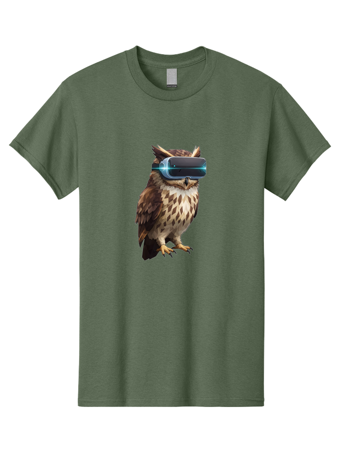 Owl-With-Vr-Headset-1 Men'S Graphic Tee, 100% Cotton, Comfortable Casual Summer Wear, Machine Washable, Vintage Camera, Old Camera, Antique Camera, Black Camera, Classic Photography, Photography Equipment, Nostalgic Device, Film Camera, Bal032