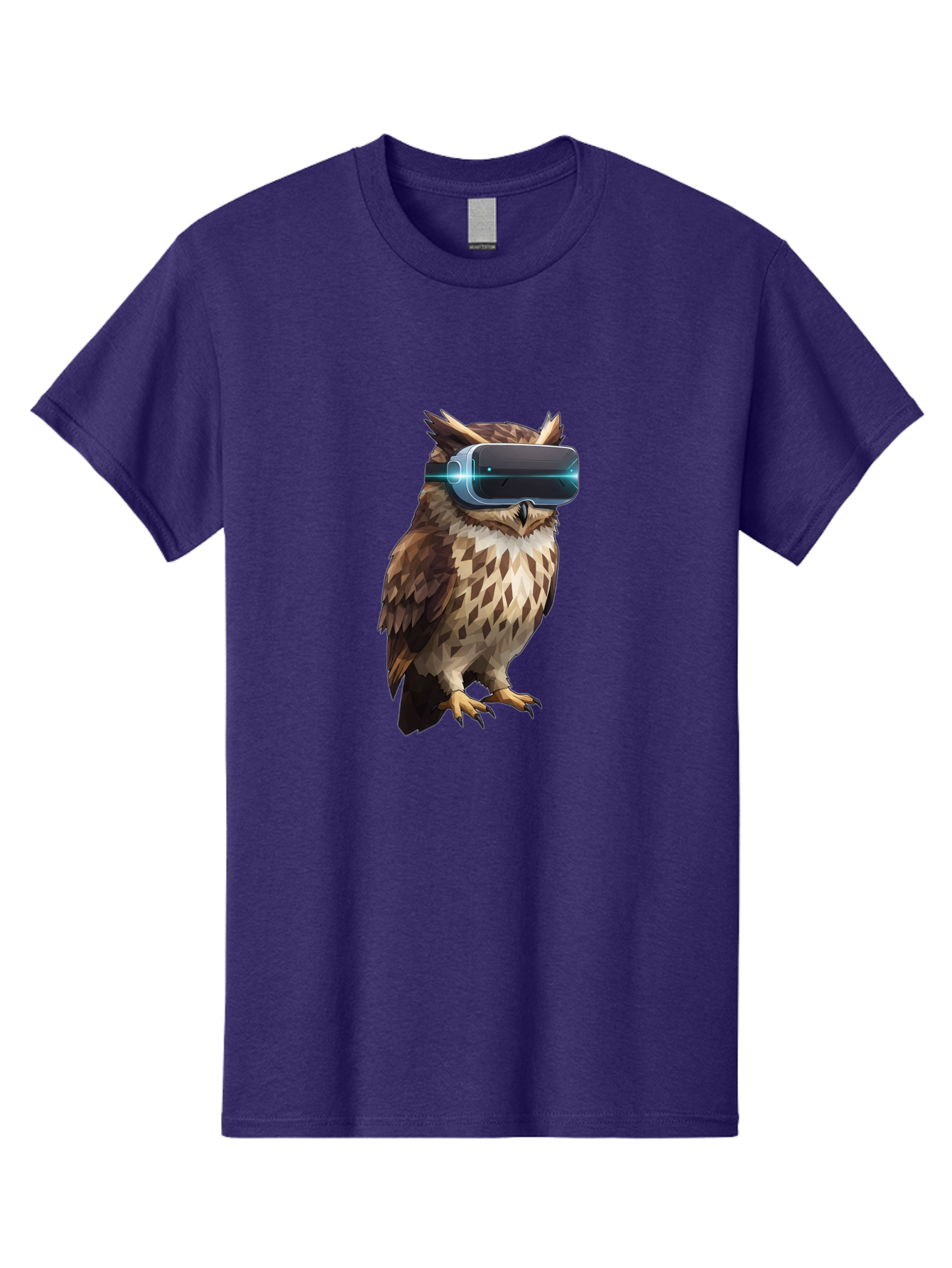 Owl-With-Vr-Headset-1 Men'S Graphic Tee, 100% Cotton, Comfortable Casual Summer Wear, Machine Washable, Vintage Camera, Old Camera, Antique Camera, Black Camera, Classic Photography, Photography Equipment, Nostalgic Device, Film Camera, Bal032