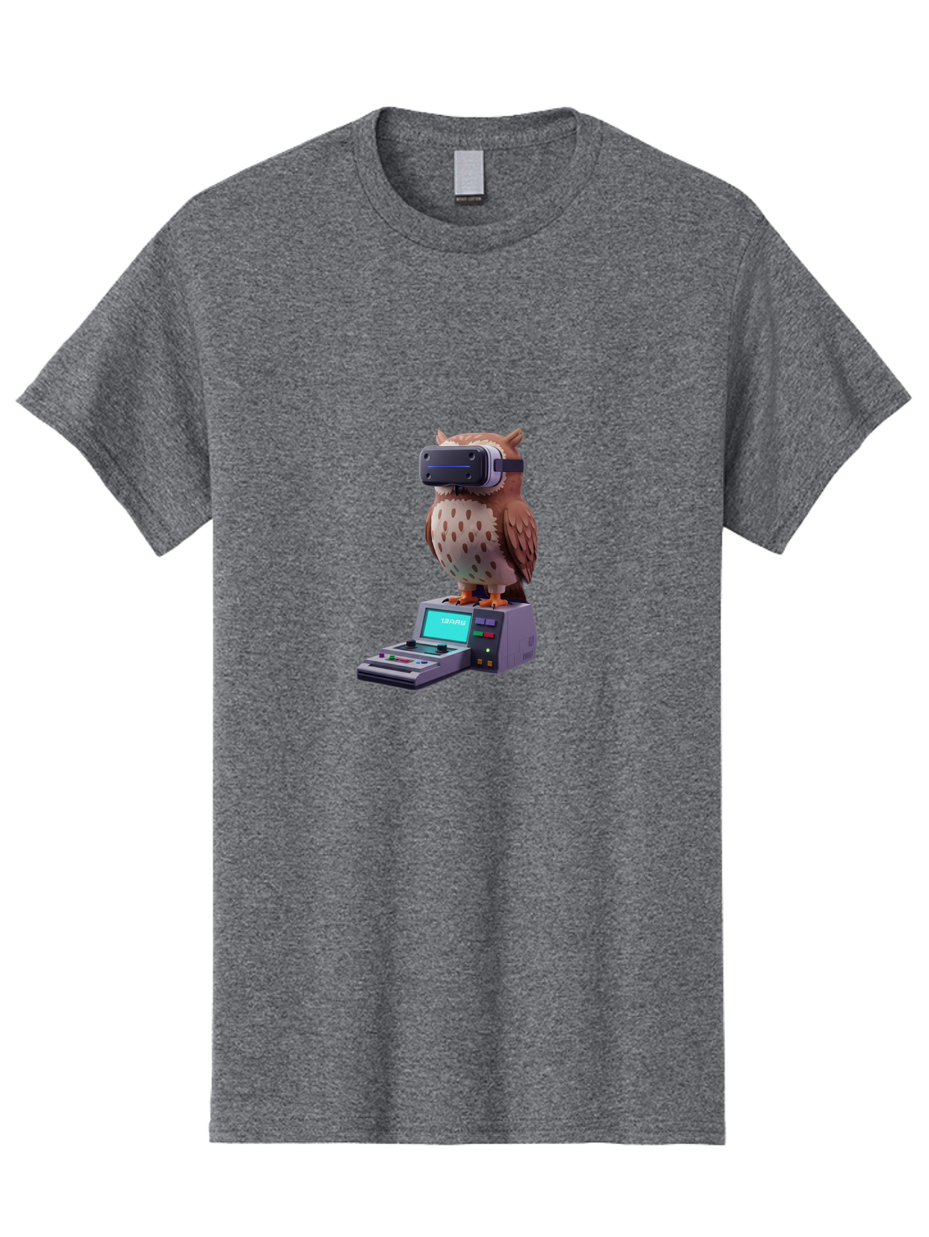 Owl-With-Vr-Headset-2 Men'S Graphic Tee, 100% Cotton, Comfortable Casual Summer Wear, Machine Washable, Vintage Camera, Old Camera, Antique Camera, Black Camera, Classic Photography, Photography Equipment, Nostalgic Device, Film Camera, Bal033