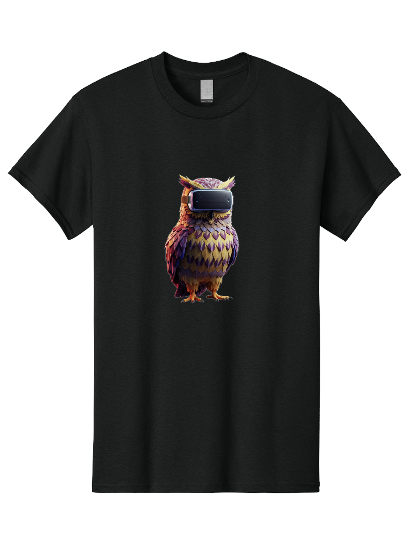 Owl-With-Vr-Headset-3 Men'S Graphic Tee, 100% Cotton, Comfortable Casual Summer Wear, Machine Washable, Vintage Camera, Old Camera, Antique Camera, Black Camera, Classic Photography, Photography Equipment, Nostalgic Device, Film Camera, Bal034