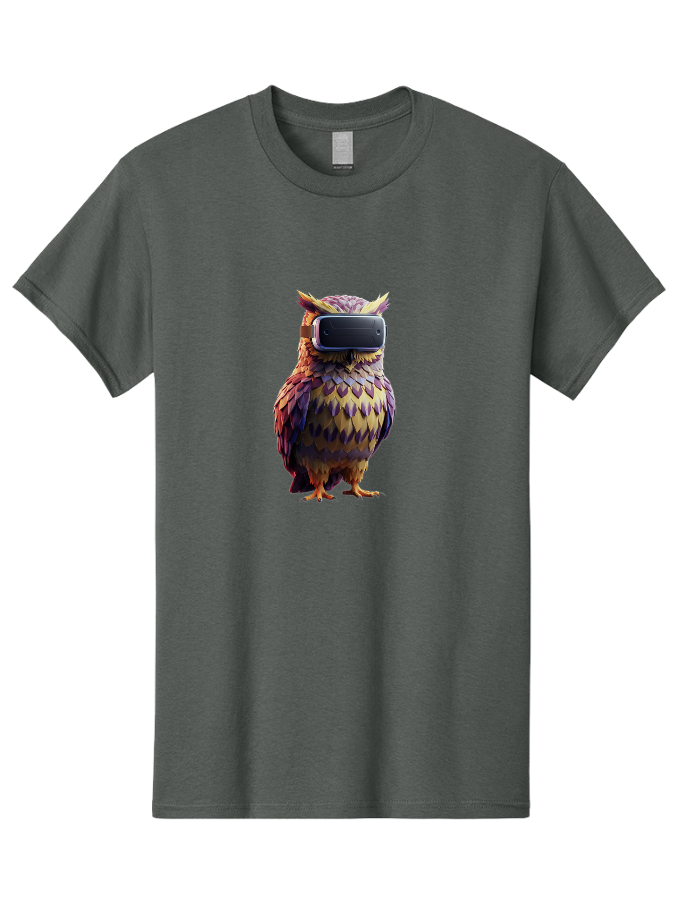 Owl-With-Vr-Headset-3 Men'S Graphic Tee, 100% Cotton, Comfortable Casual Summer Wear, Machine Washable, Vintage Camera, Old Camera, Antique Camera, Black Camera, Classic Photography, Photography Equipment, Nostalgic Device, Film Camera, Bal034