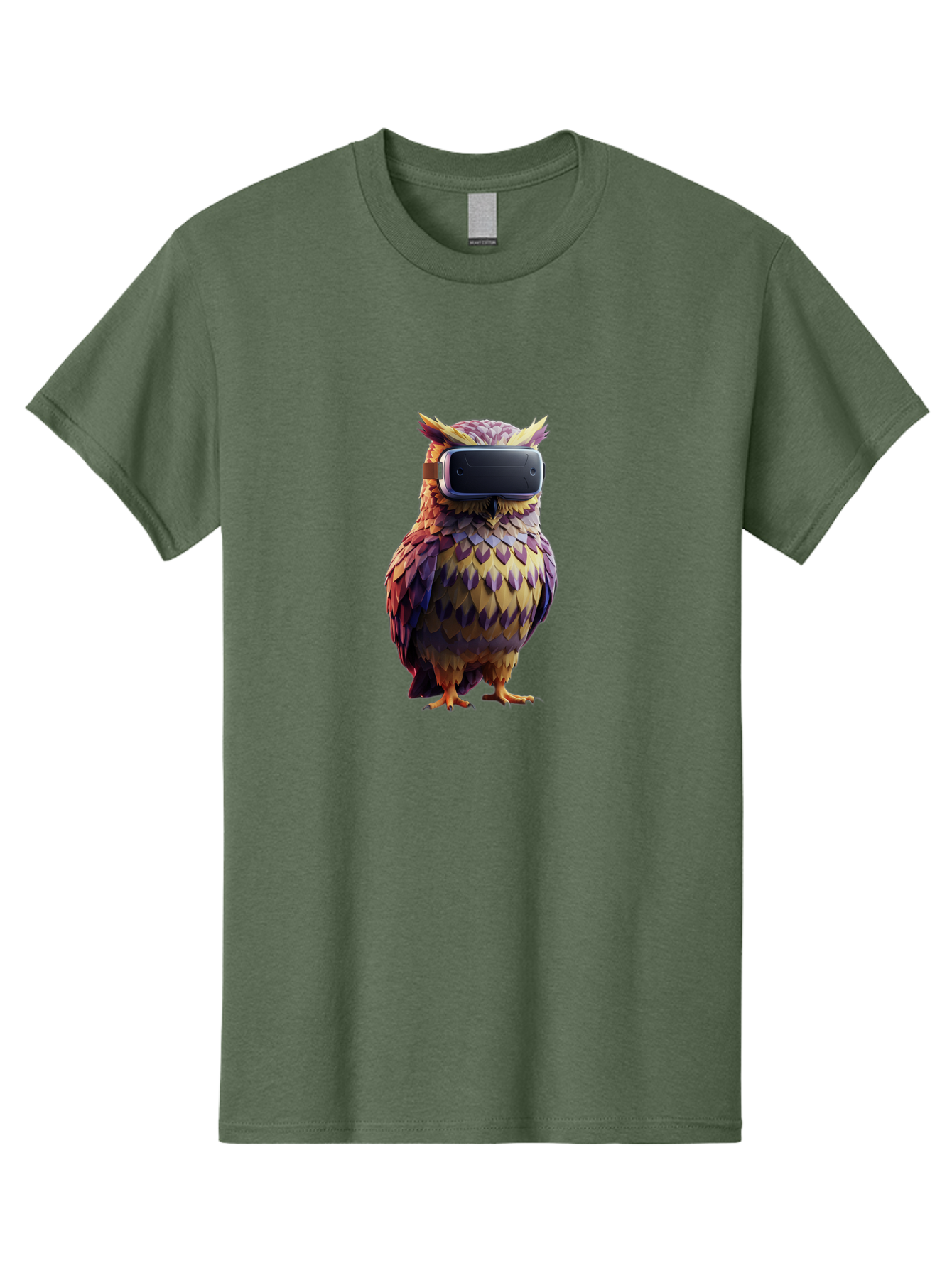 Owl-With-Vr-Headset-3 Men'S Graphic Tee, 100% Cotton, Comfortable Casual Summer Wear, Machine Washable, Vintage Camera, Old Camera, Antique Camera, Black Camera, Classic Photography, Photography Equipment, Nostalgic Device, Film Camera, Bal034