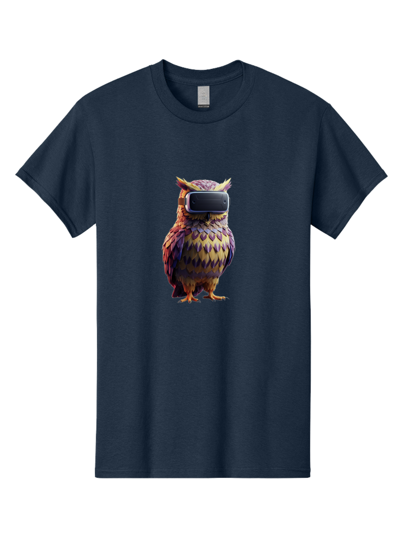 Owl-With-Vr-Headset-3 Men'S Graphic Tee, 100% Cotton, Comfortable Casual Summer Wear, Machine Washable, Vintage Camera, Old Camera, Antique Camera, Black Camera, Classic Photography, Photography Equipment, Nostalgic Device, Film Camera, Bal034