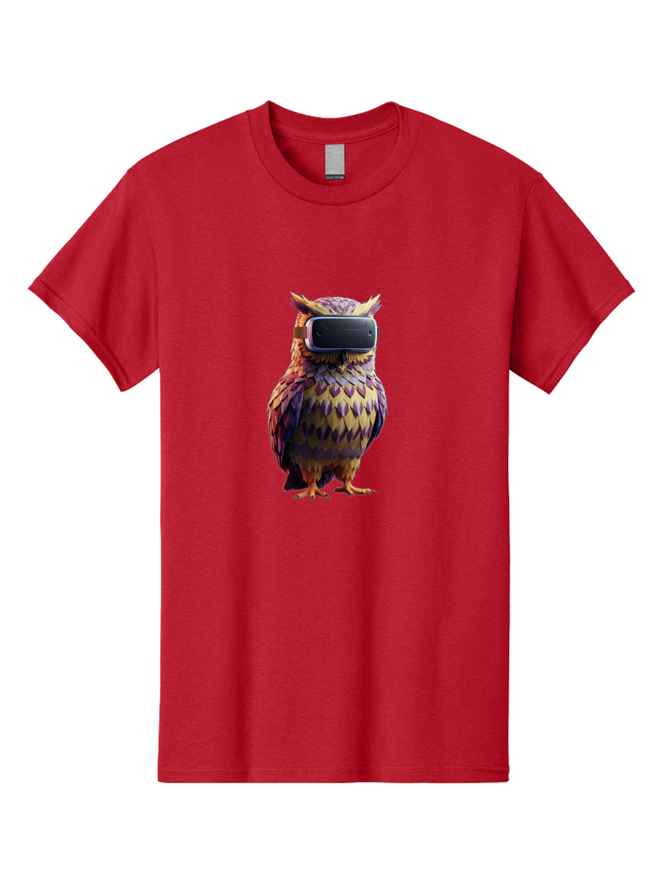 Owl-With-Vr-Headset-3 Men'S Graphic Tee, 100% Cotton, Comfortable Casual Summer Wear, Machine Washable, Vintage Camera, Old Camera, Antique Camera, Black Camera, Classic Photography, Photography Equipment, Nostalgic Device, Film Camera, Bal034