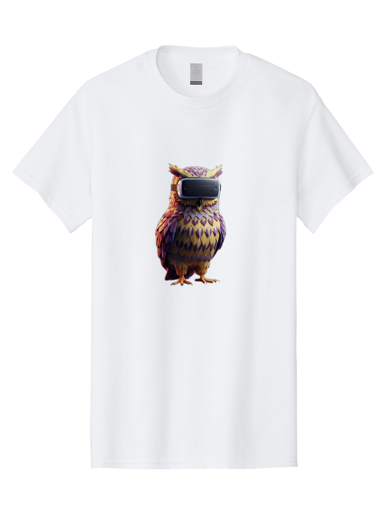 Owl-With-Vr-Headset-3 Men'S Graphic Tee, 100% Cotton, Comfortable Casual Summer Wear, Machine Washable, Vintage Camera, Old Camera, Antique Camera, Black Camera, Classic Photography, Photography Equipment, Nostalgic Device, Film Camera, Bal034