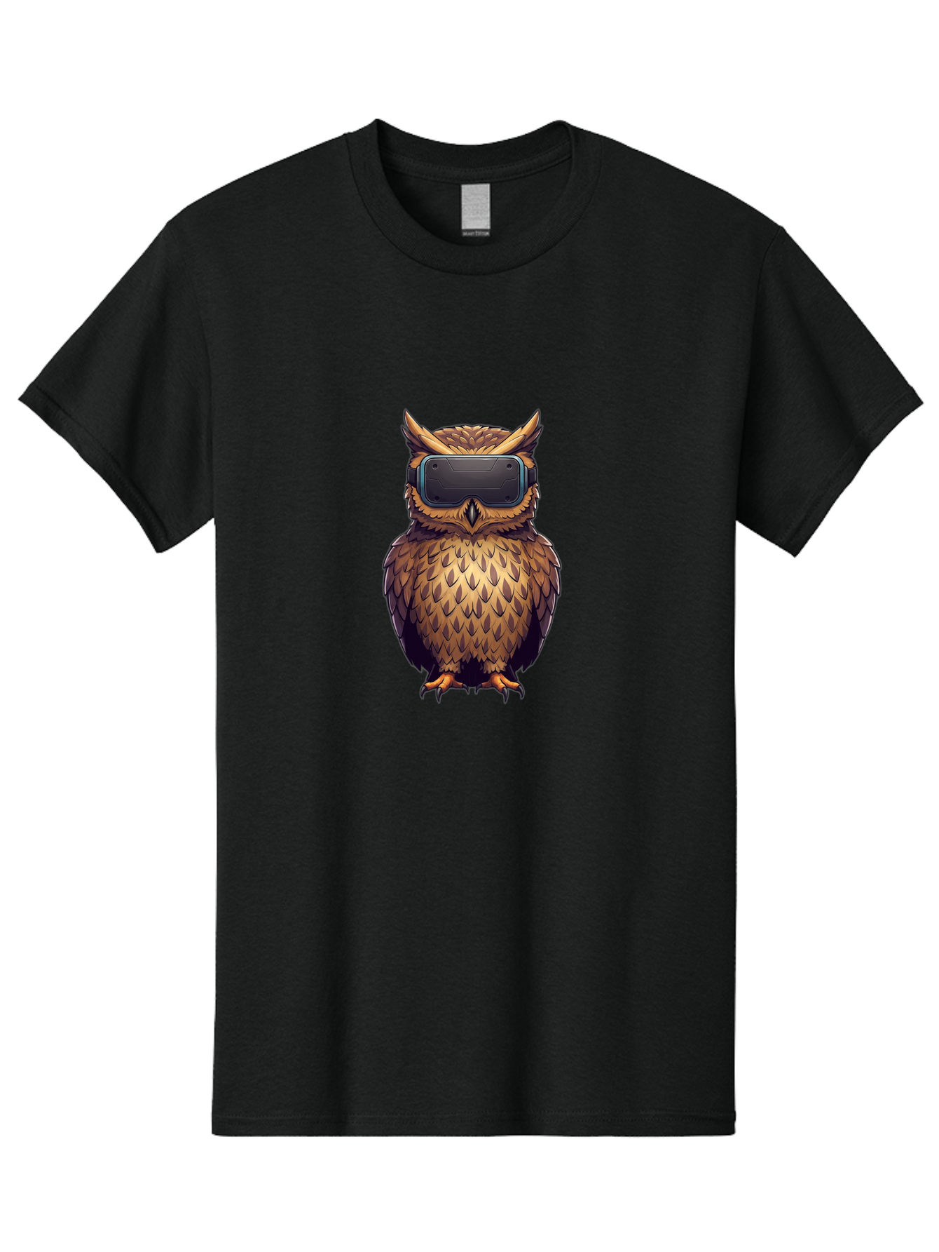 Owl-With-Vr-Headset-4 Men'S Graphic Tee, 100% Cotton, Comfortable Casual Summer Wear, Machine Washable, Vintage Camera, Old Camera, Antique Camera, Black Camera, Classic Photography, Photography Equipment, Nostalgic Device, Film Camera, Bal035