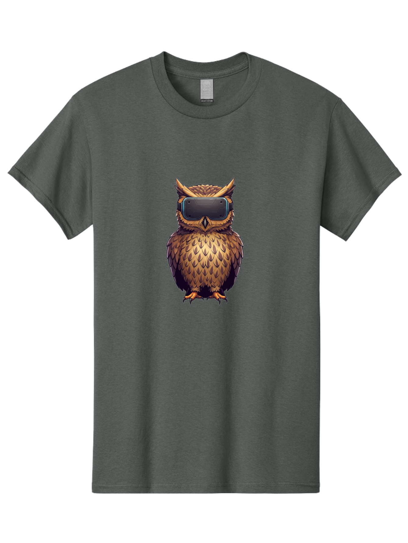 Owl-With-Vr-Headset-4 Men'S Graphic Tee, 100% Cotton, Comfortable Casual Summer Wear, Machine Washable, Vintage Camera, Old Camera, Antique Camera, Black Camera, Classic Photography, Photography Equipment, Nostalgic Device, Film Camera, Bal035