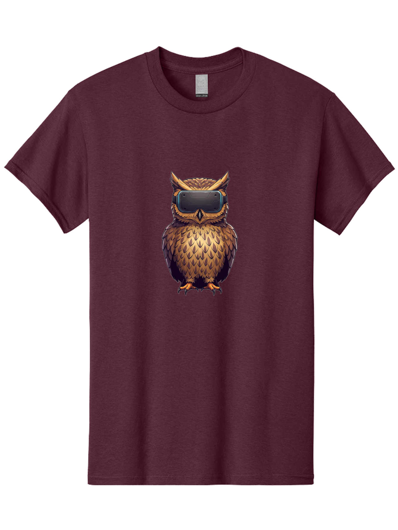 Owl-With-Vr-Headset-4 Men'S Graphic Tee, 100% Cotton, Comfortable Casual Summer Wear, Machine Washable, Vintage Camera, Old Camera, Antique Camera, Black Camera, Classic Photography, Photography Equipment, Nostalgic Device, Film Camera, Bal035