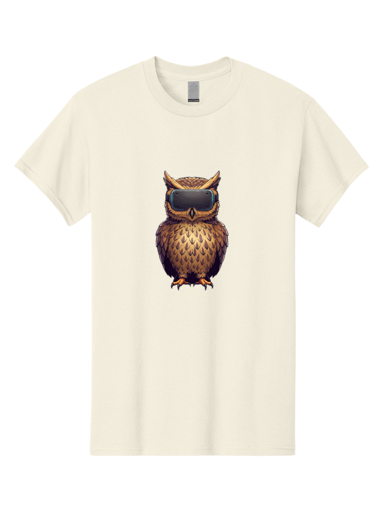 Owl-With-Vr-Headset-4 Men'S Graphic Tee, 100% Cotton, Comfortable Casual Summer Wear, Machine Washable, Vintage Camera, Old Camera, Antique Camera, Black Camera, Classic Photography, Photography Equipment, Nostalgic Device, Film Camera, Bal035