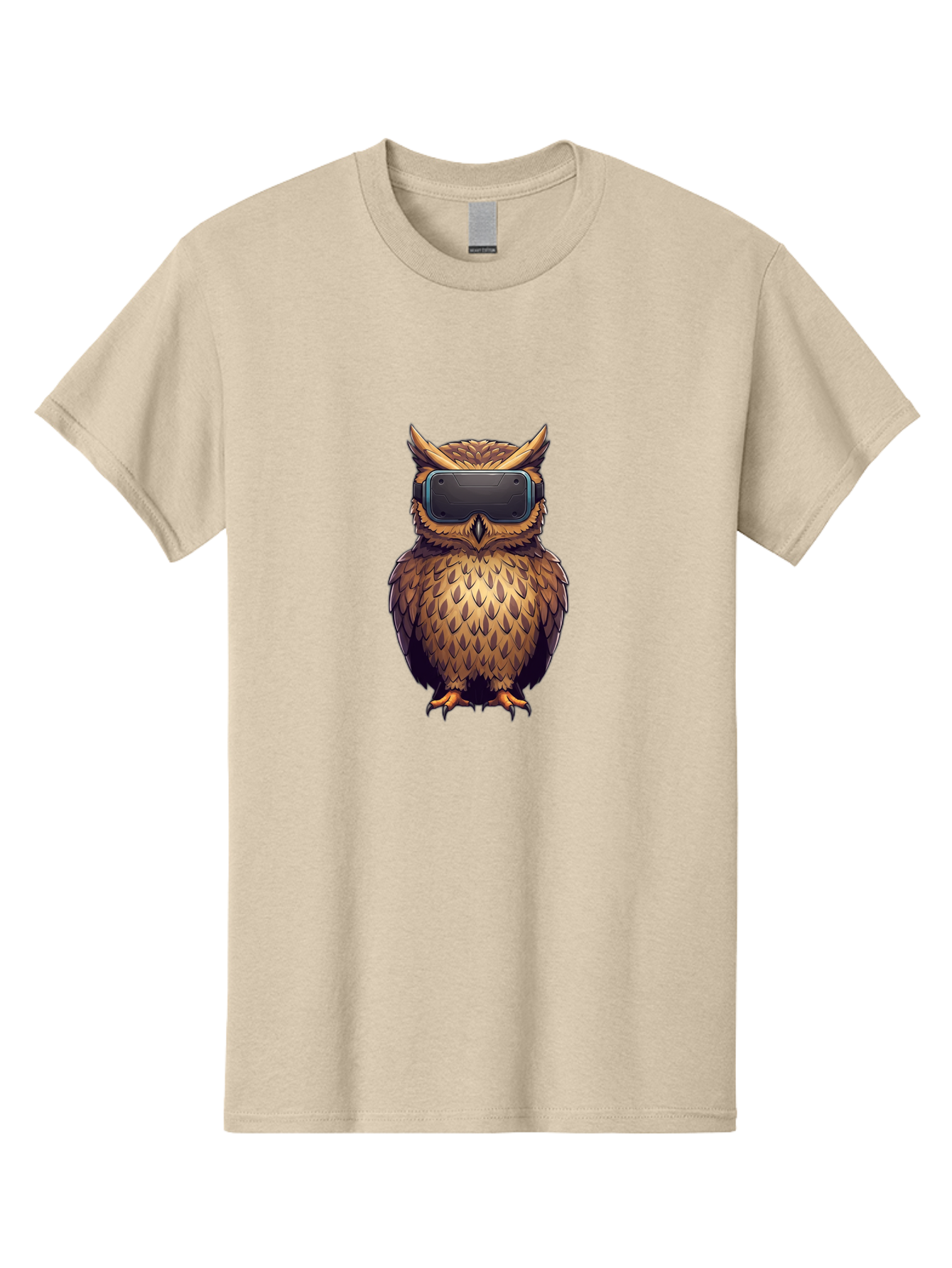 Owl-With-Vr-Headset-4 Men'S Graphic Tee, 100% Cotton, Comfortable Casual Summer Wear, Machine Washable, Vintage Camera, Old Camera, Antique Camera, Black Camera, Classic Photography, Photography Equipment, Nostalgic Device, Film Camera, Bal035