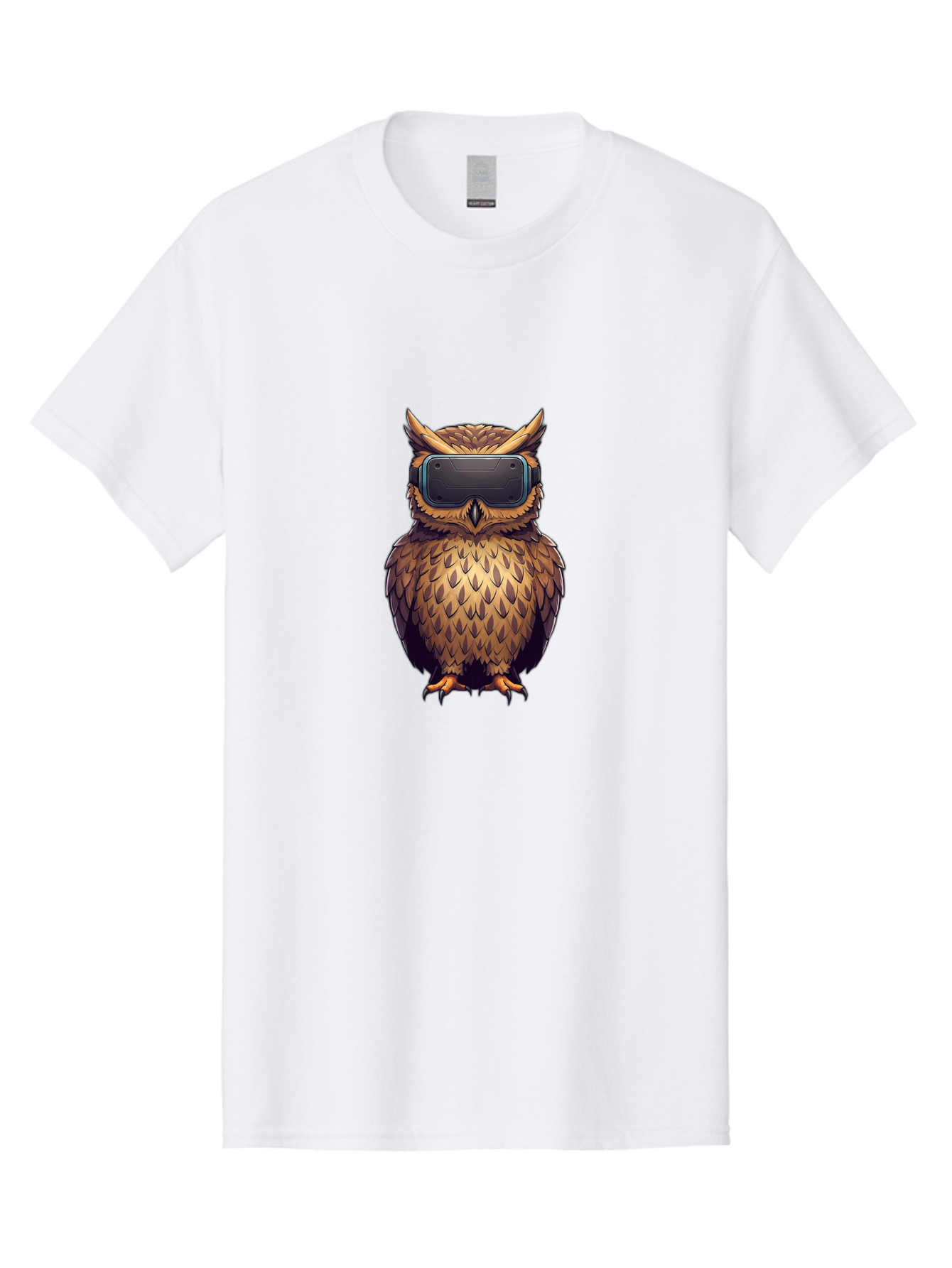 Owl-With-Vr-Headset-4 Men'S Graphic Tee, 100% Cotton, Comfortable Casual Summer Wear, Machine Washable, Vintage Camera, Old Camera, Antique Camera, Black Camera, Classic Photography, Photography Equipment, Nostalgic Device, Film Camera, Bal035
