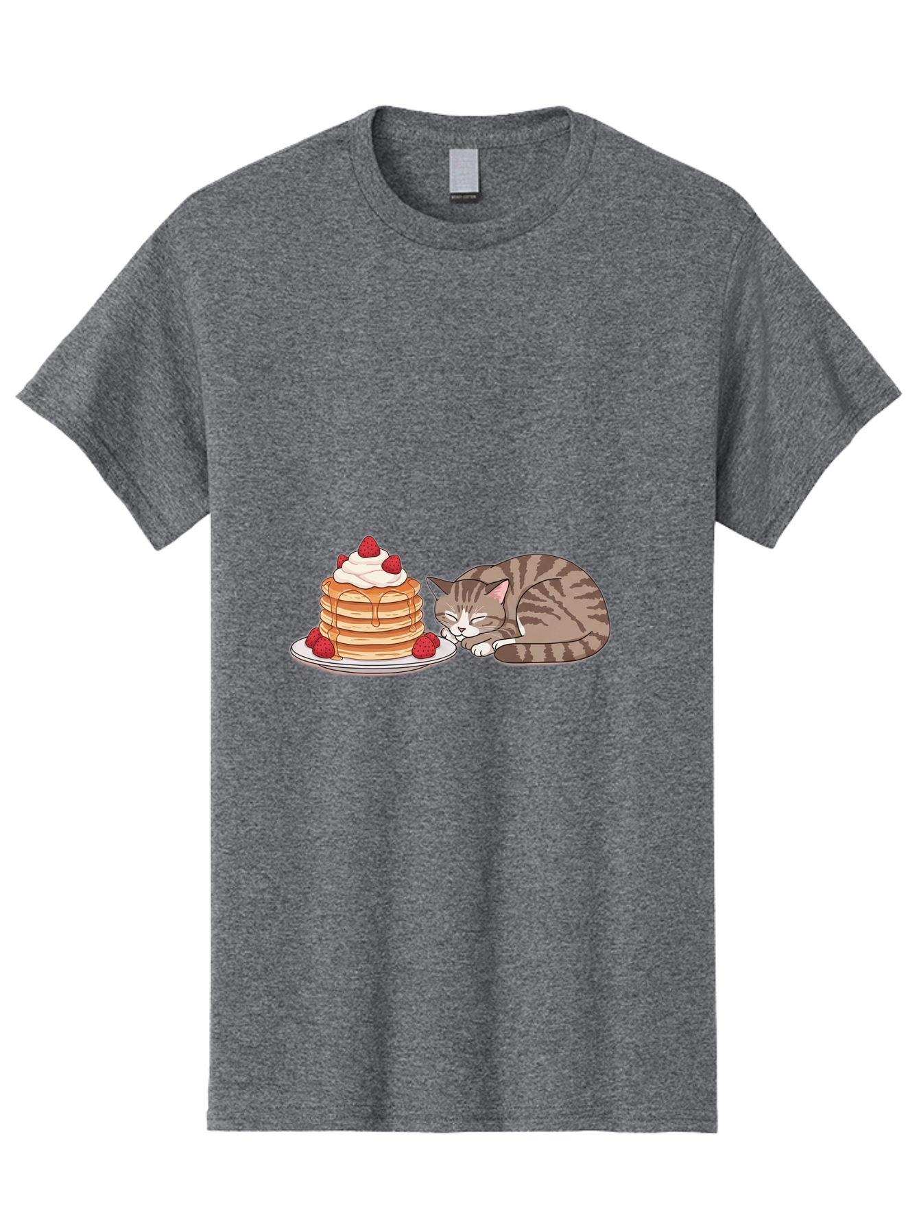 Pancakes-Cat Men'S Graphic Tee, 100% Cotton, Comfortable Casual Summer Wear, Machine Washable, Vintage Camera, Old Camera, Antique Camera, Black Camera, Classic Photography, Photography Equipment, Nostalgic Device, Film Camera, Camera Art Bal041